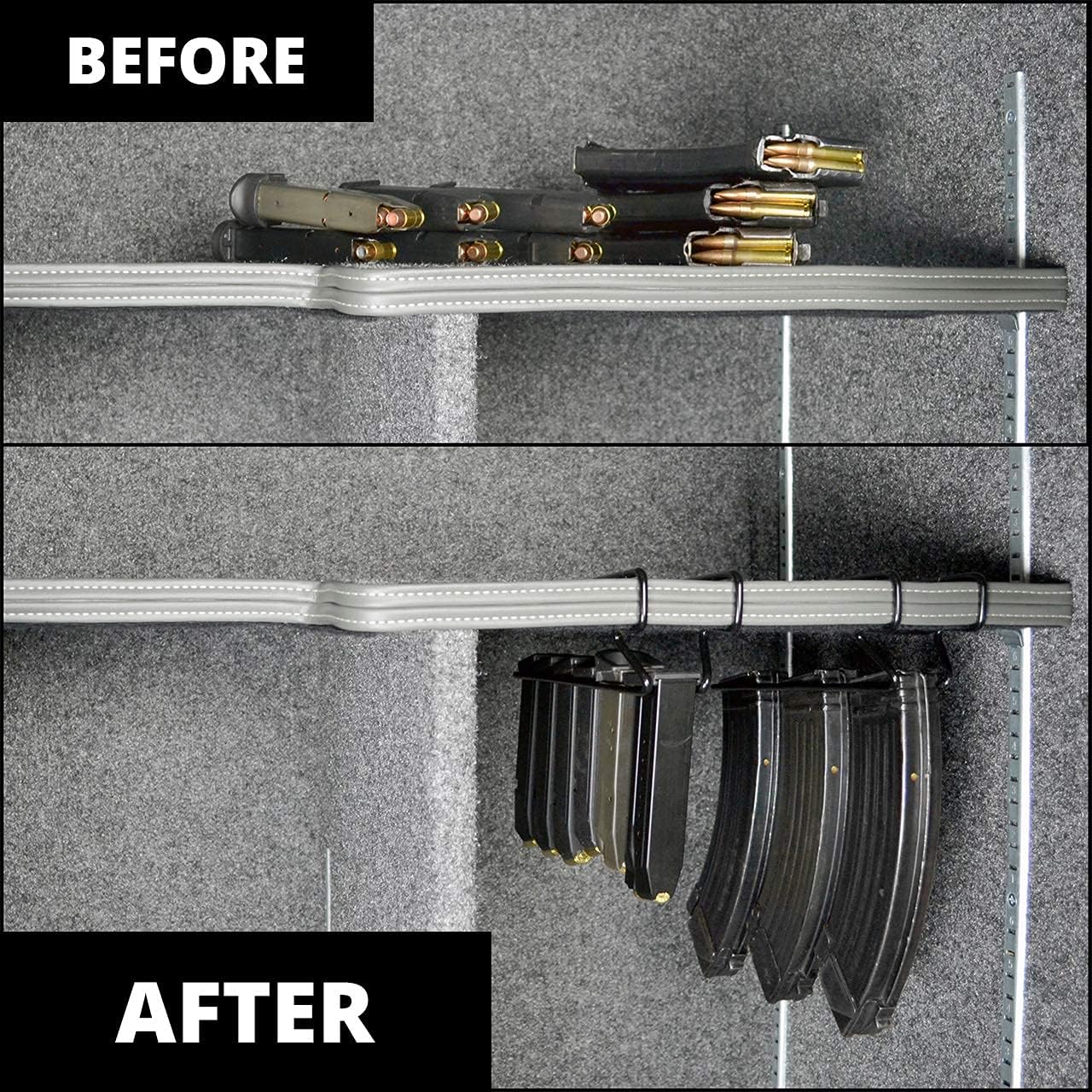 Magminder Undershelf Magazine Rack - Stores AR, AK, PMAG, and Double Stack Magazines with baseplates - reimagine Your Gun Safe Products!