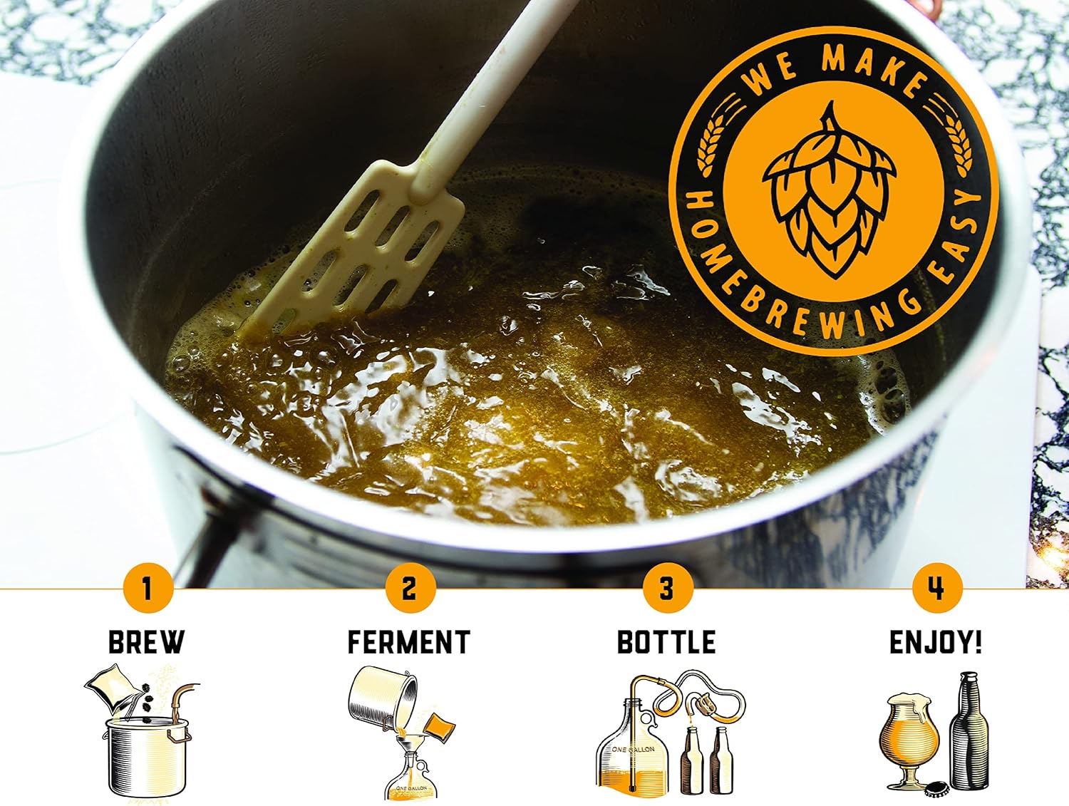 Craft A Brew - Hefeweizen - Beer Making Kit - Make Your Own Craft Beer - Complete Equipment and Supplies - Starter Home Brewing Kit - 1 Gallon