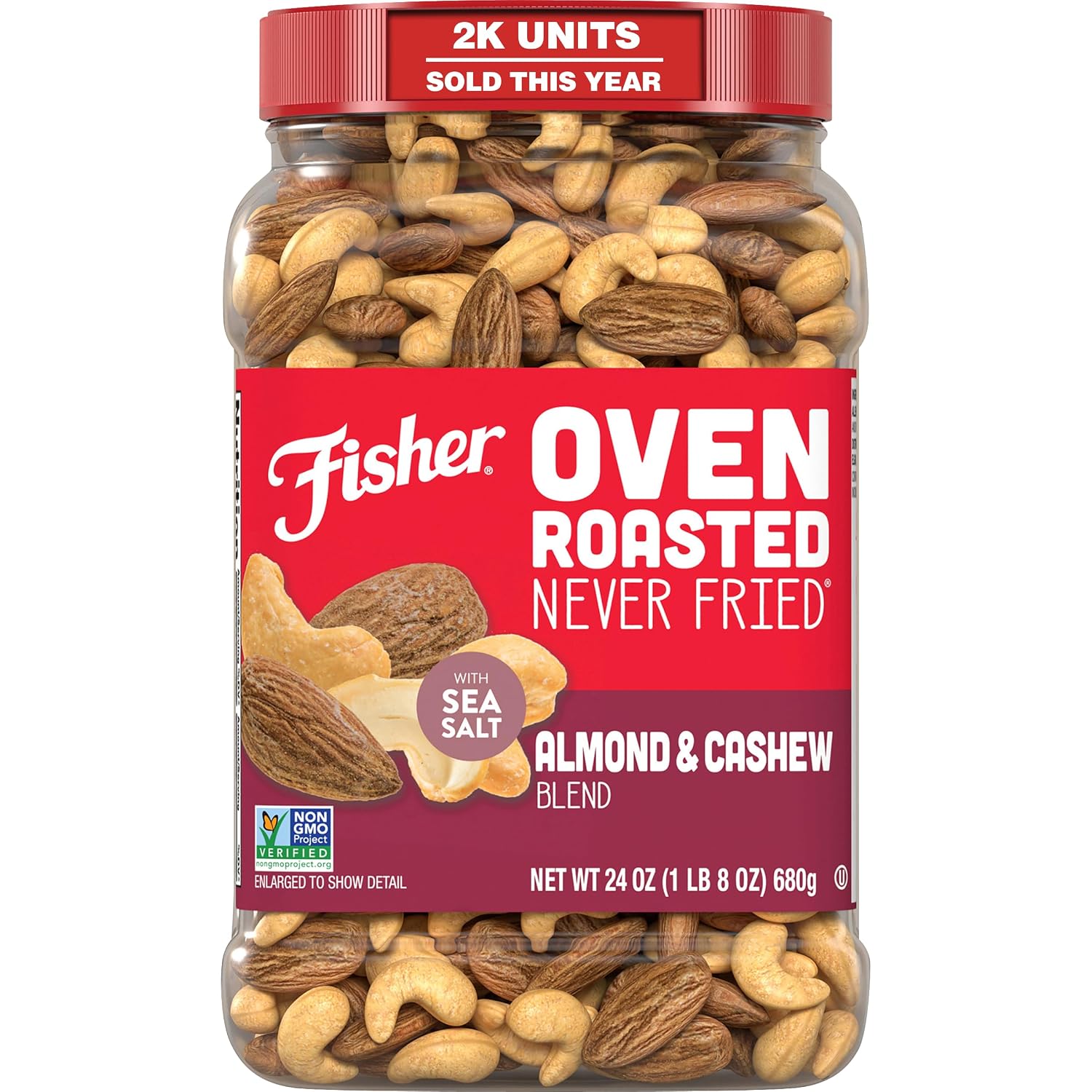 Fisher Oven Roasted Never Fried Deluxe Mixed Nuts, 24 Ounces