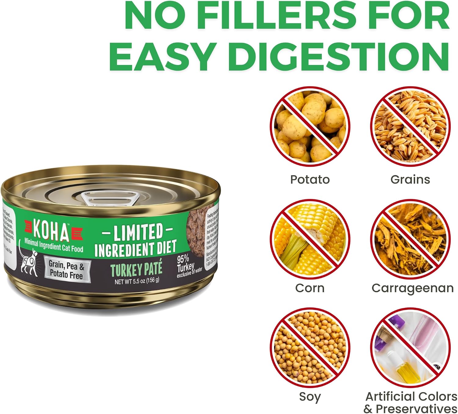 KOHA Limited Ingredient Diet Chicken Pate for Cats, 5.5oz Pack of 24 | Single meat protein, sensitive stomach formula, no fillers, limited ingredient wet cat food, made in USA