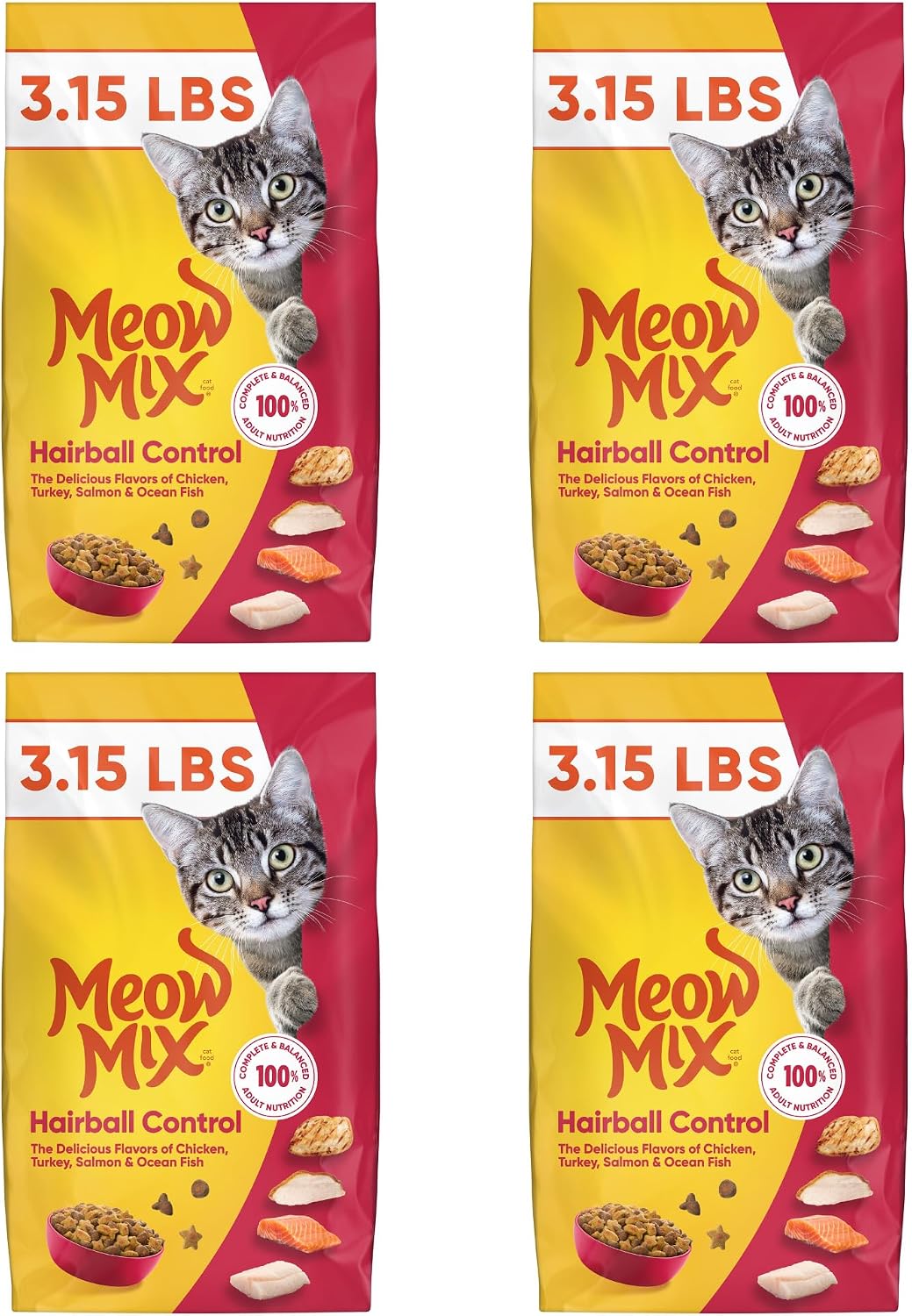 Meow Mix Hairball Control Dry Cat Food, 6.3 Pound Bag