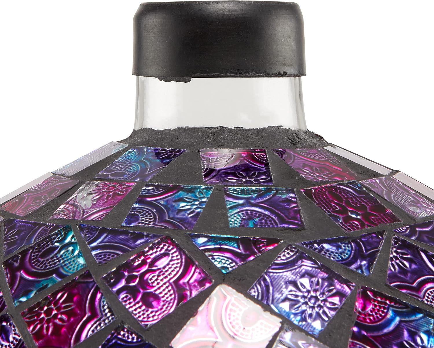 Alpine Corporation 10" Diameter Indoor/Outdoor Glass Mosaic Gazing Globe Yard Decoration, Purple Pearlized Petals Design