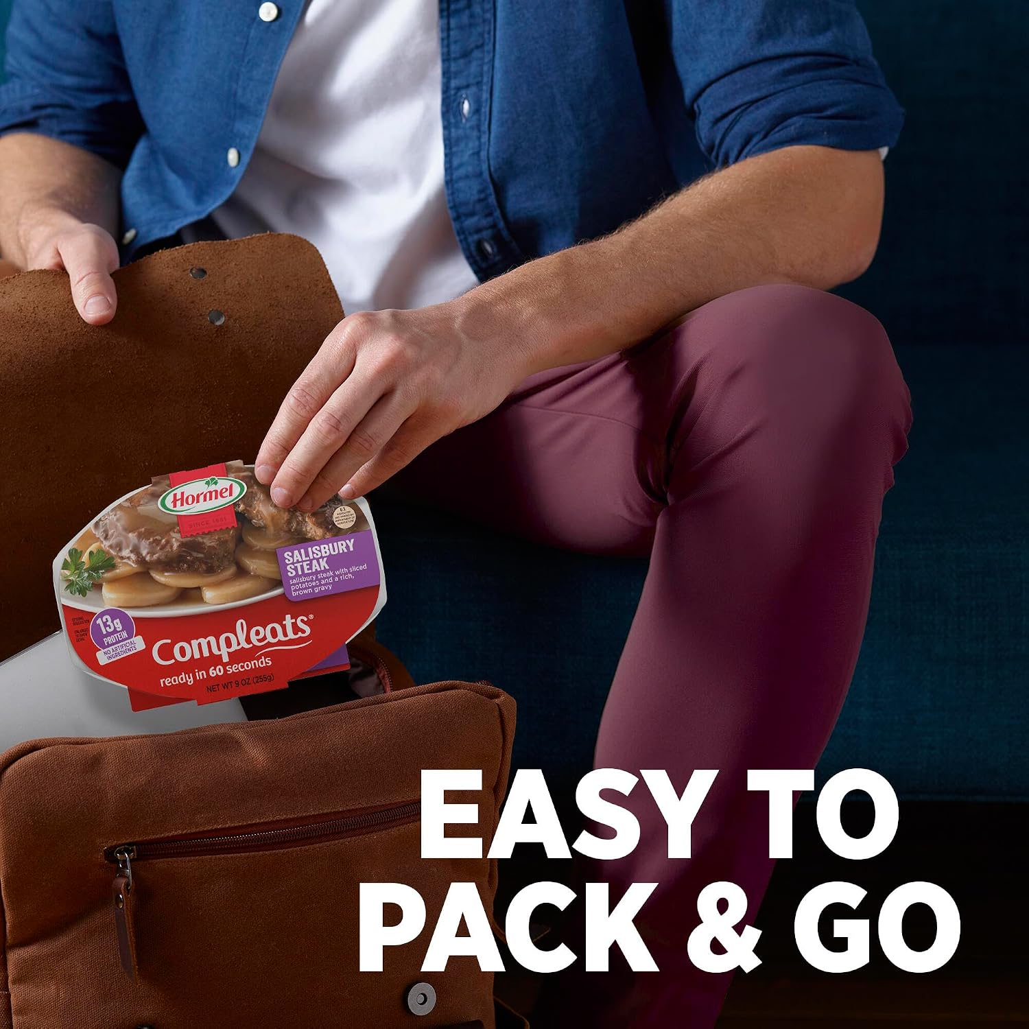 HORMEL COMPLEATS Tender Beef With Mashed Potatoes & Gravy Microwave Tray, 9 oz. (6 Pack) | Heat and Eat, Microwave Meals, Prepared Foods