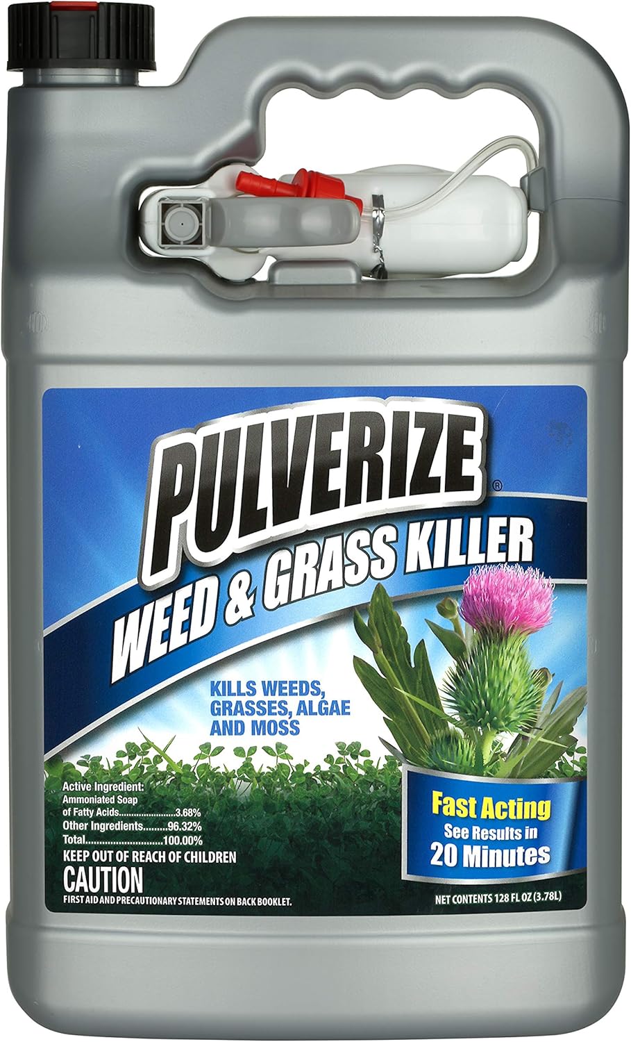 Weed and Grass Killer, All Natural, Fast Acting, Non-Staining, Safe for People and Pets, Herbicide for Moss, Algae, Weeds, and Grass