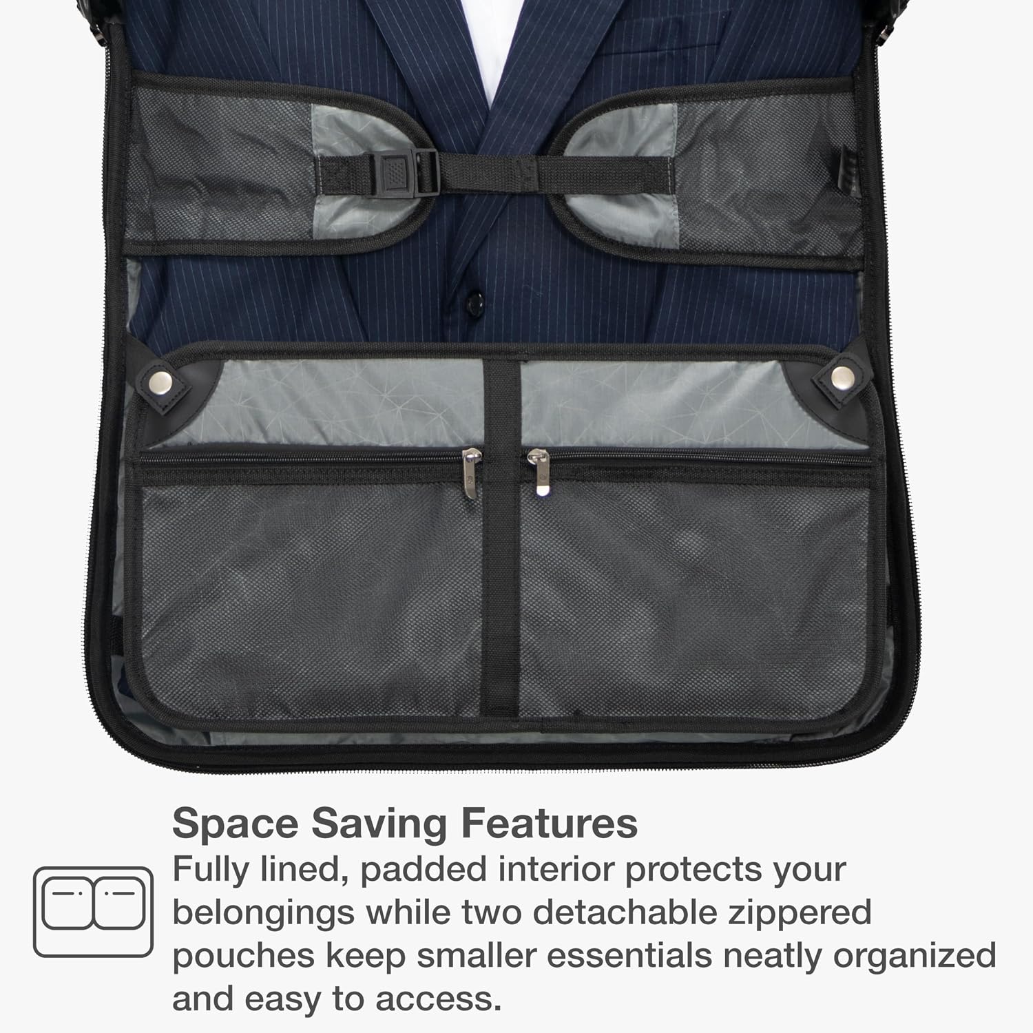 Traveler's Choice Carry-On Softside 8-Wheeled Spinner Garment Bag Luggage, Black, 21-Inch