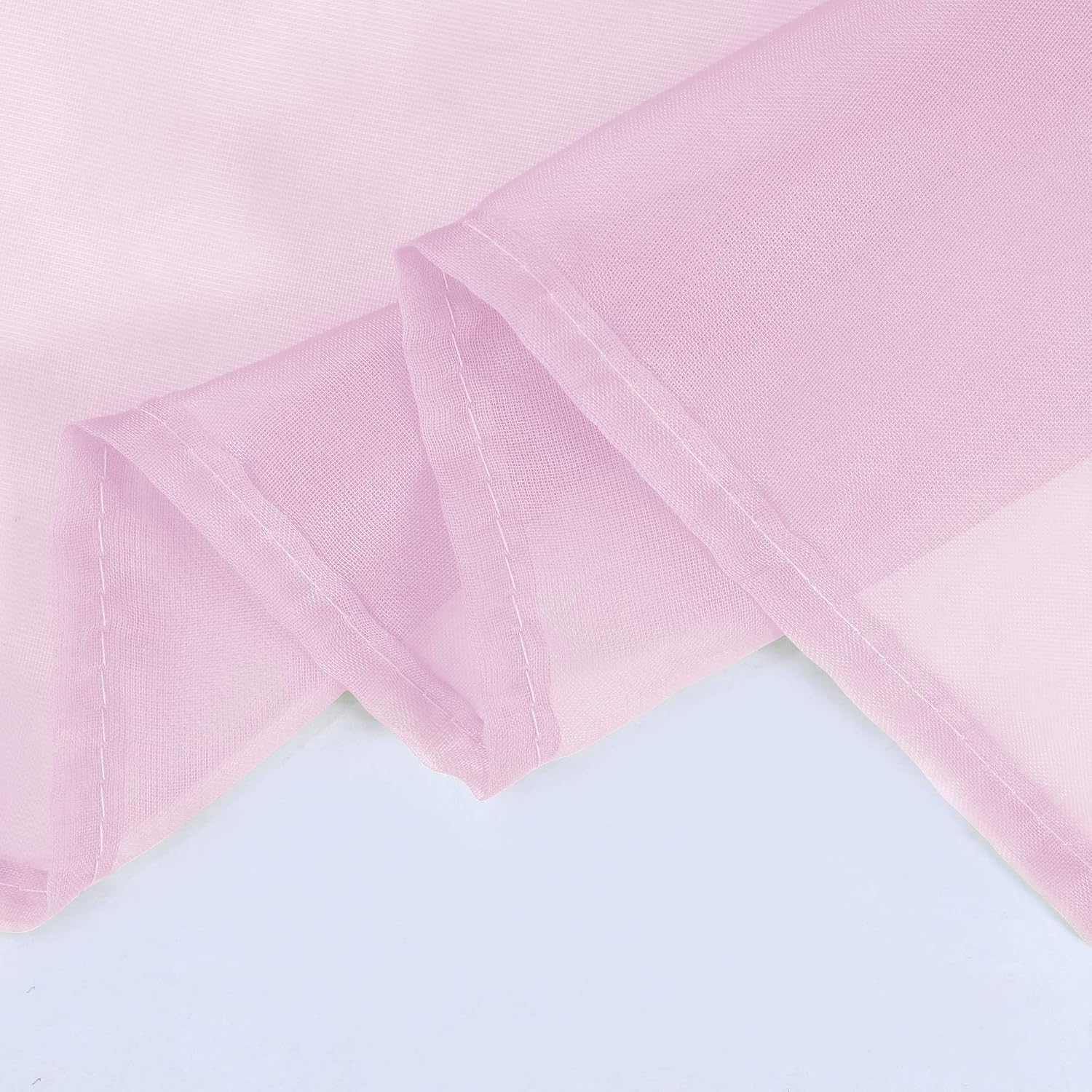 HUTO Light Pink Sheer Window Scarf Valances for Girls Room Sheer Soft Voile Curtain Scarves for Wedding Party 216 Extra Long