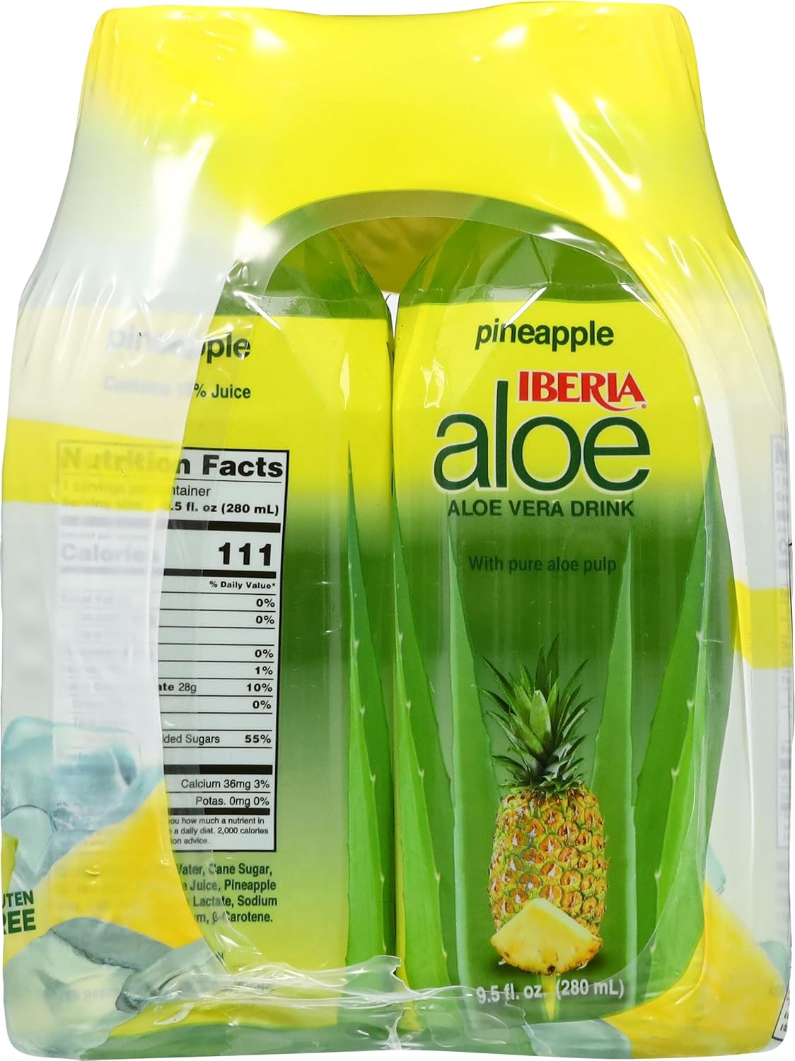 Iberia Aloe Vera Juice Drink With Aloe Pulp, Pineapple, 9.5 Fl Oz (Pack of 6)