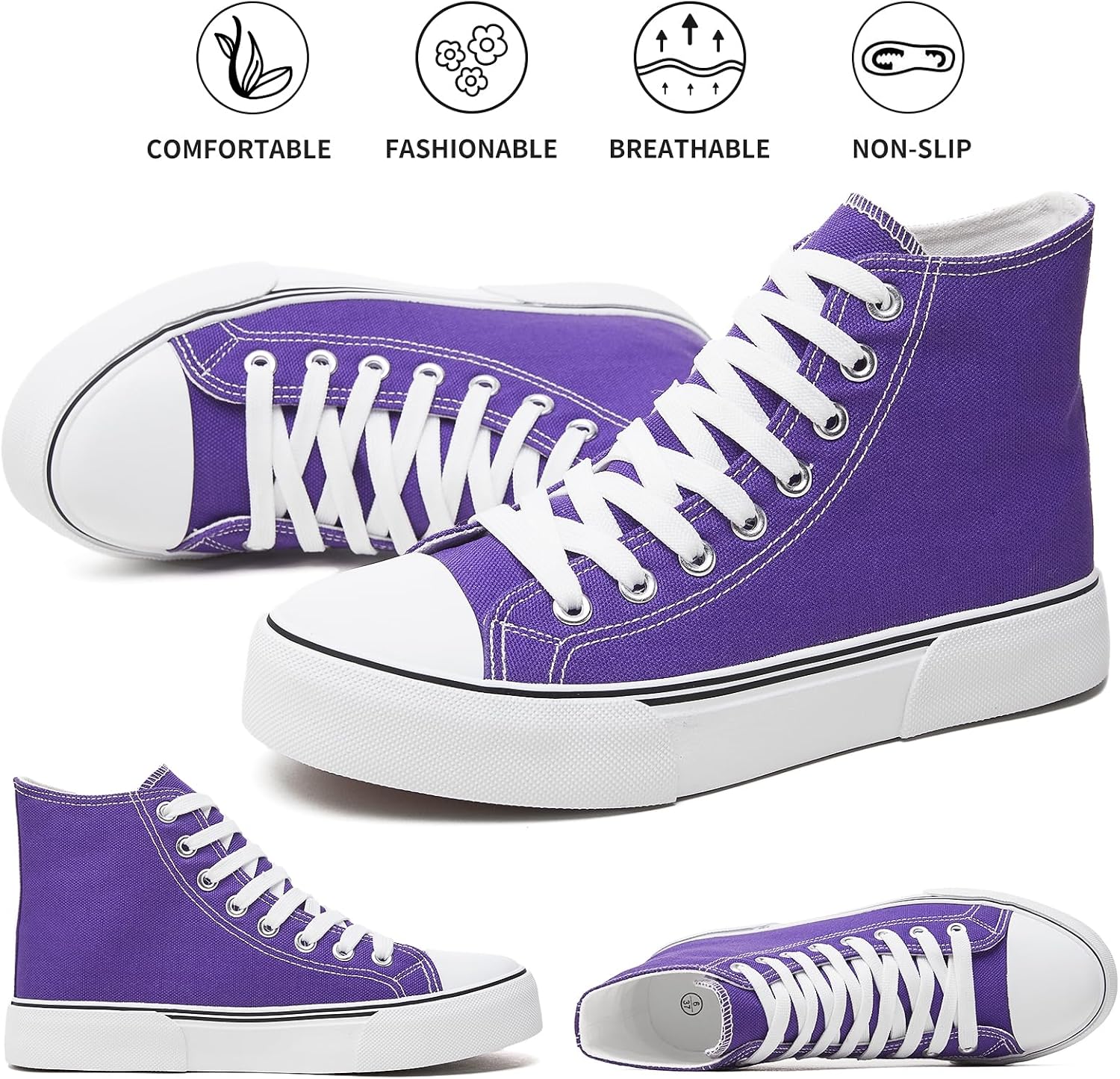 hash bubbie High Top Canvas Sneakers Fashion Walking Shoes