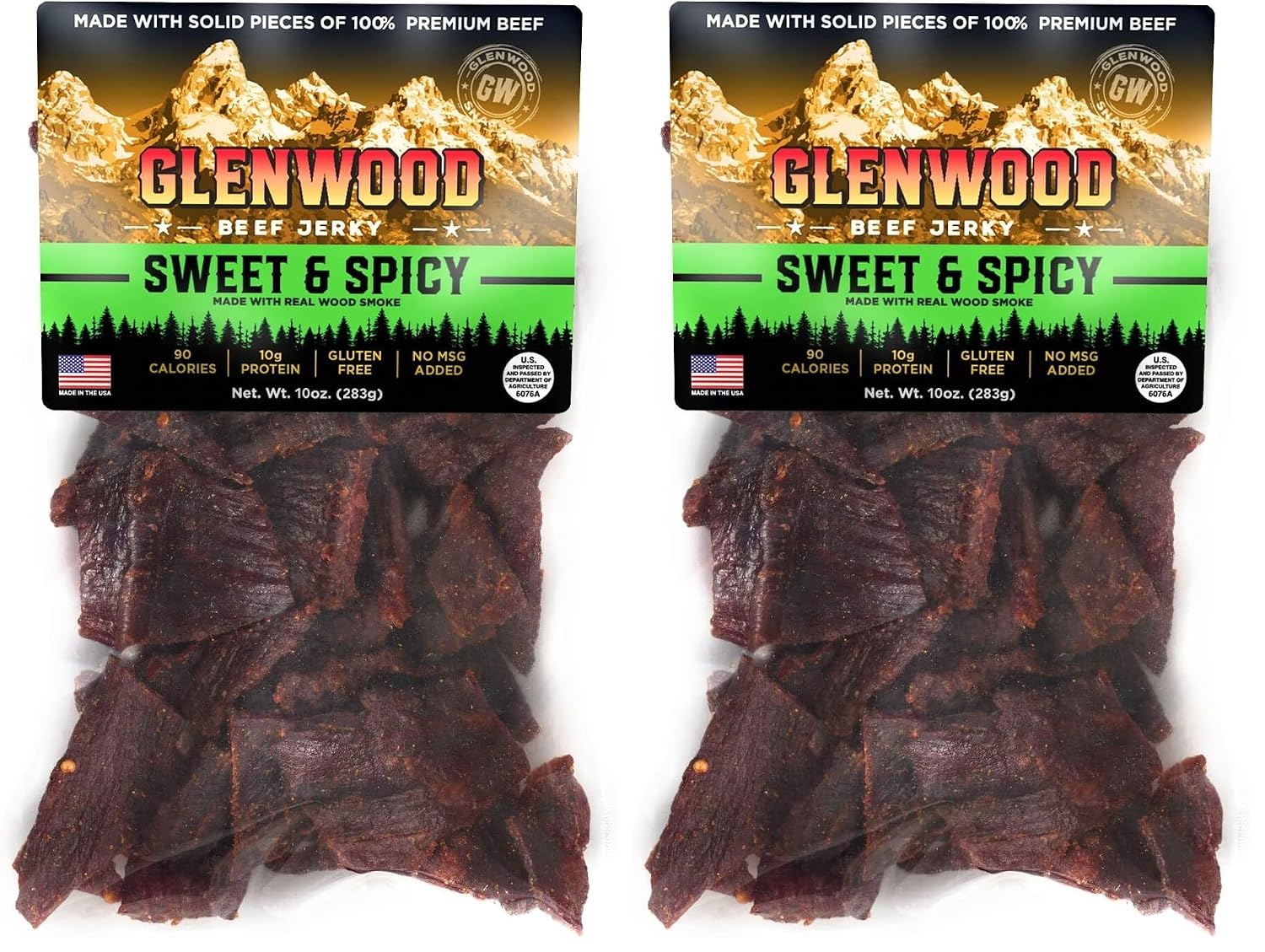Glenwood Jerky 10oz Bag 100% Beef Jerky (SWEET & SPICY)