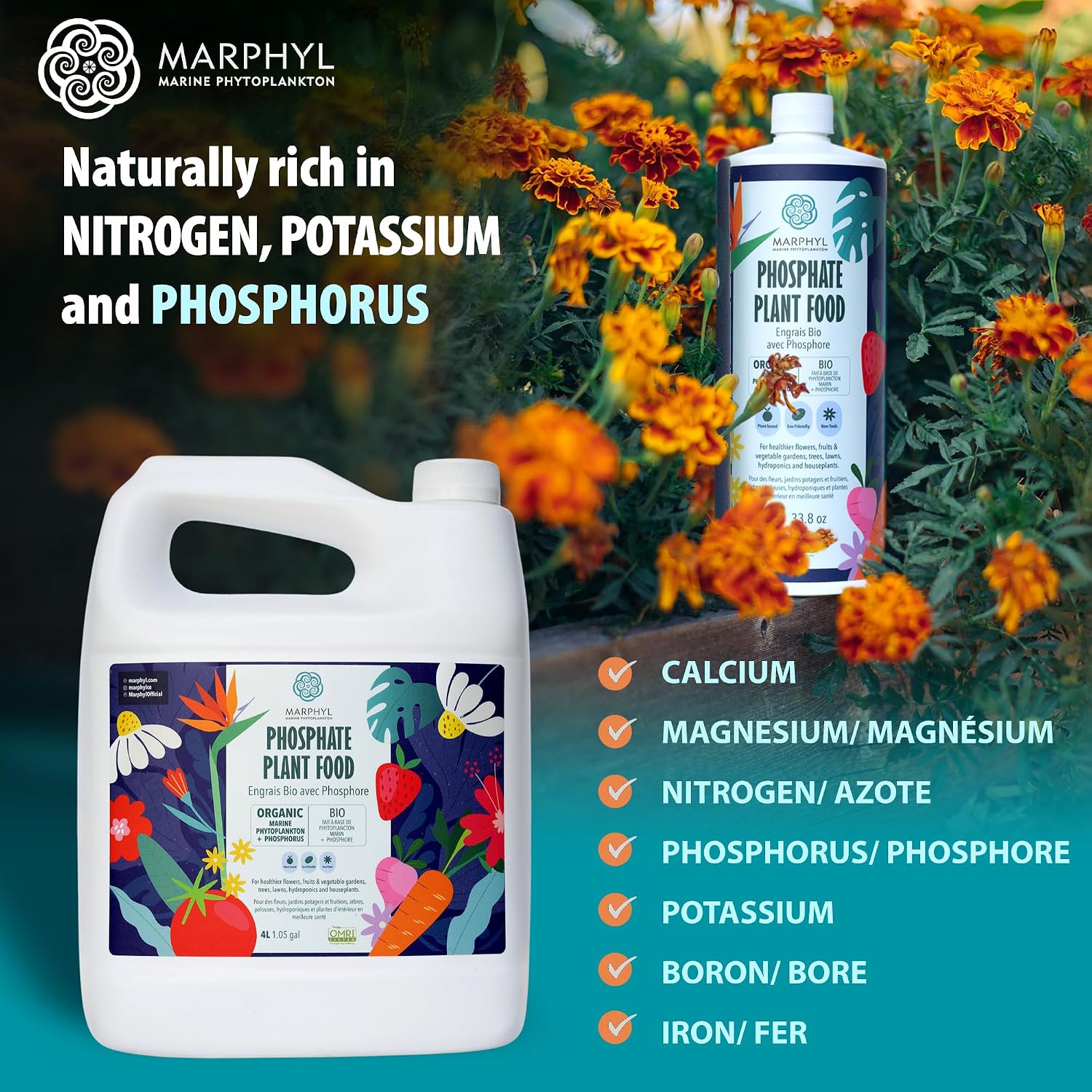 MARPHYL All-Purpose Plant Food – Organic Nutrient-Rich Fertilizer & Soil Enhancer for Indoor & Outdoor Flowers, Vegetables, Succulents, Bamboo & Hydroponics
