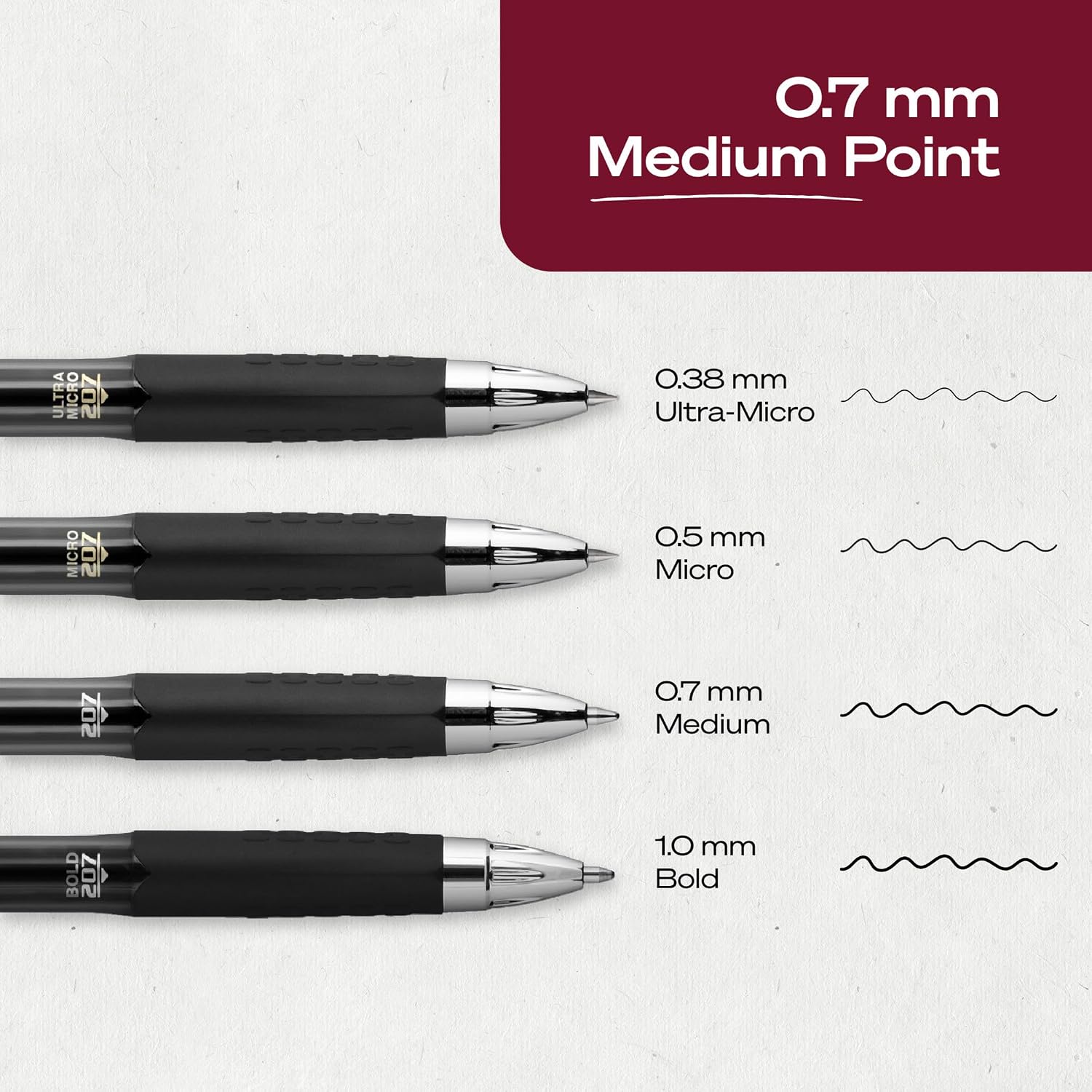 uniball™ 207 Gel Pens, Black Ink, 0.7mm Medium Point, Retractable, 12 Count | Smooth Writing, Fraud-Resistant, uni Super Ink™