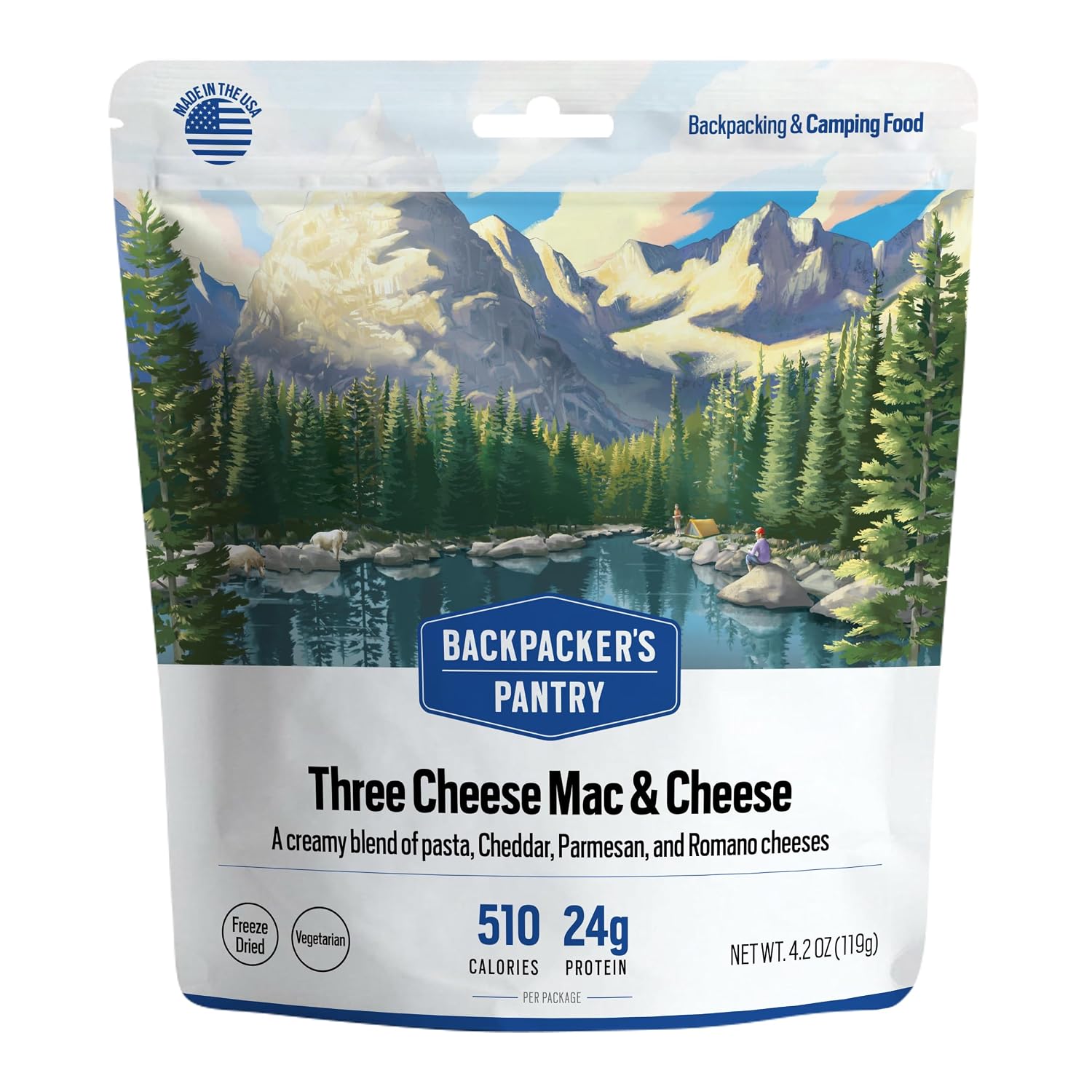 Backpacker's Pantry Lasagna | 1-Pack | 29g Protein | 620 Cal | Vegetarian, Nut Free | Made in the USA | Freeze Dried Meal & Camping Food