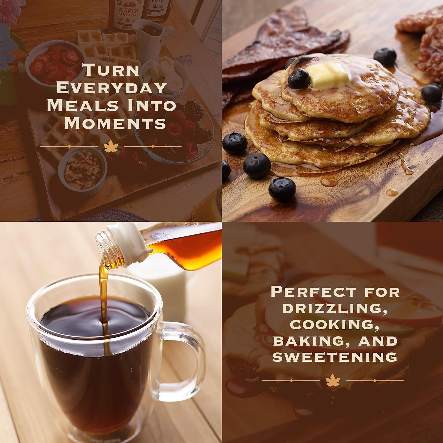 Maple Craft Foods Salted Caramel Maple Syrup – Organic Vermont Maple Syrup with Natural Caramel Flavor & Salt, Gourmet Flavored Syrup for Pancakes, Coffee, Baking and Desserts, 6.8 oz