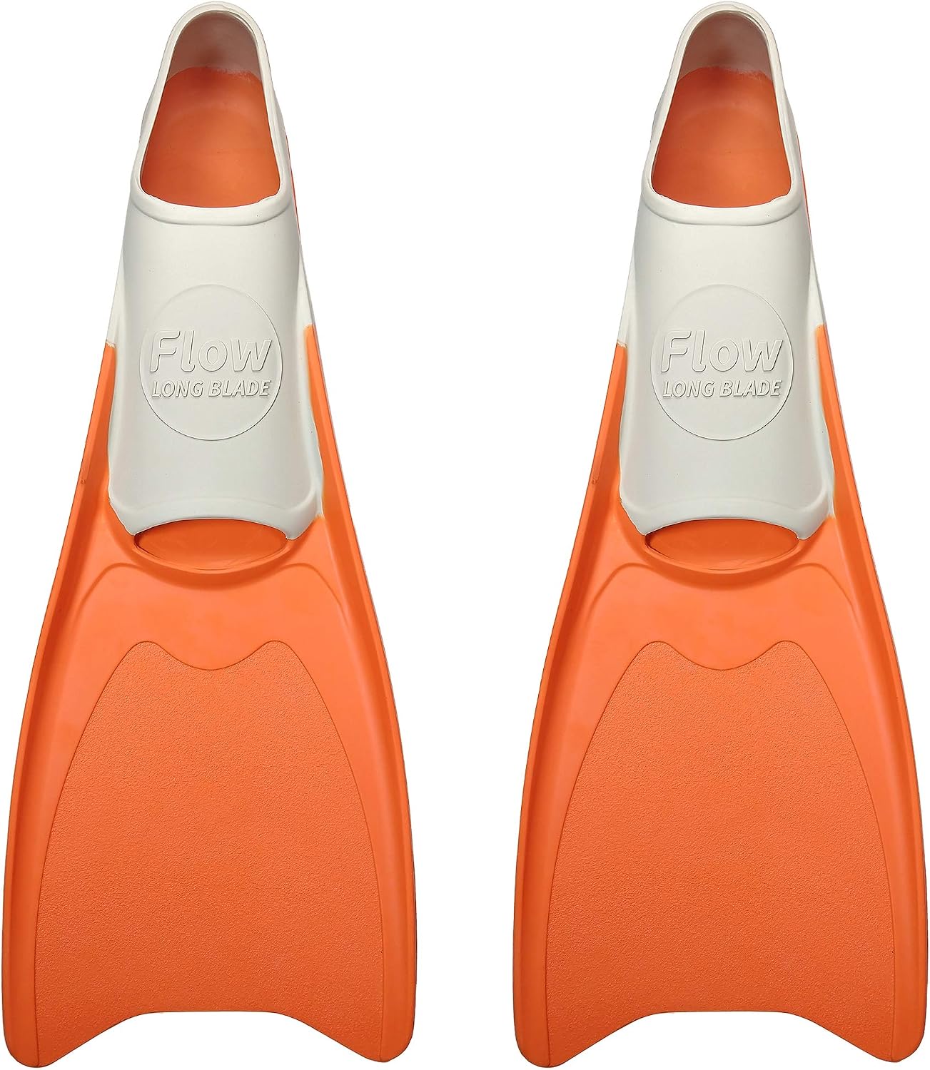 Flow Premium Rubber Long Fins for Swim and Lap Training - Youth Sizes for Kids, Young Men, and Women