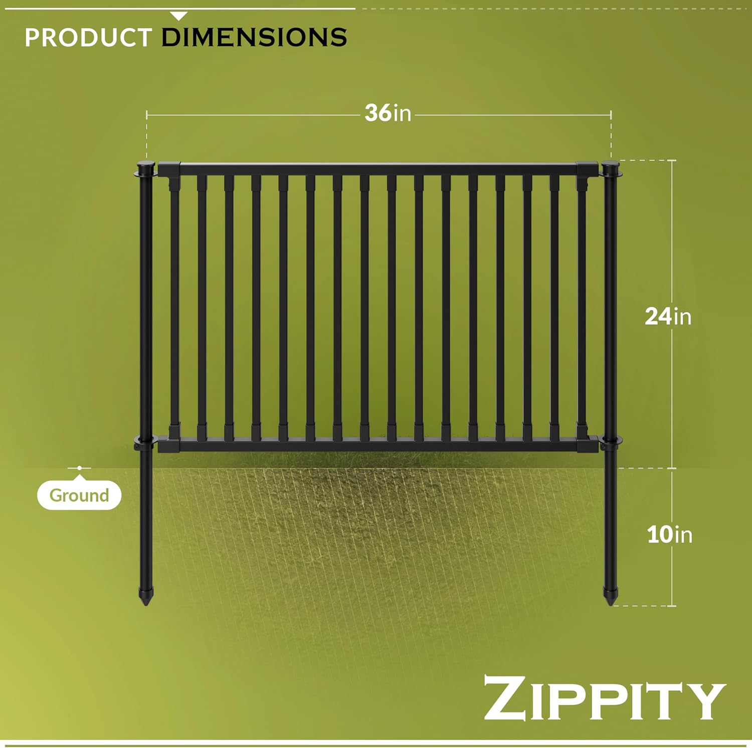 Zippity Madison Picket Fence Panels, White Vinyl DIY No Dig Kit | 2.5ftH x 2.3ftW, White, 2 Panels, Garden Border or Yard Enclosure, ZP19001