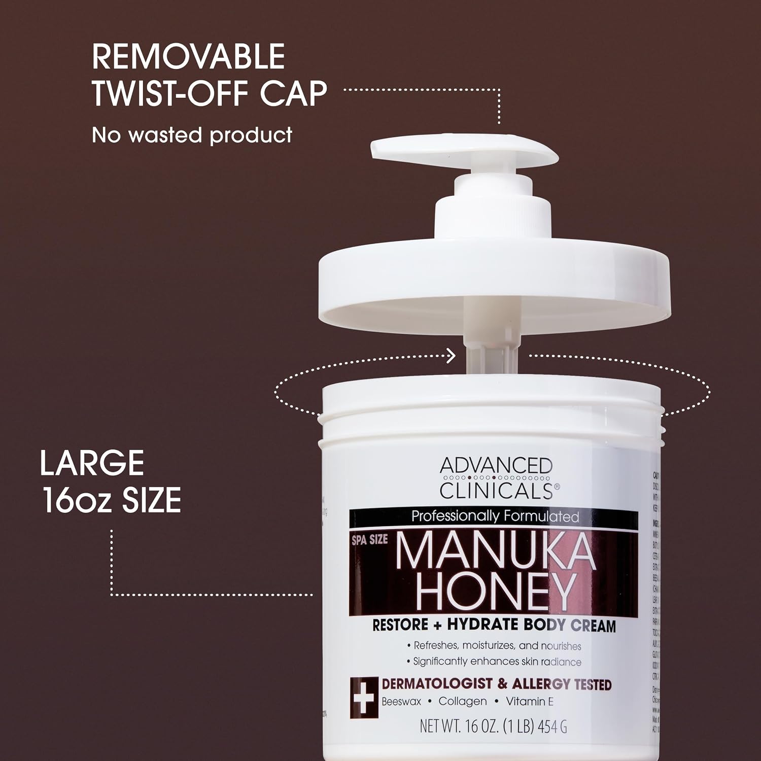Advanced Clinicals Coconut Oil Body Cream For Women & Men | Hydrating Coconut Lotion For Extremely Dry Skin | Visible Anti Aging Body Butter Skin Care Balm Moisturizer For Hand, Heel, Feet, 16 Ounce