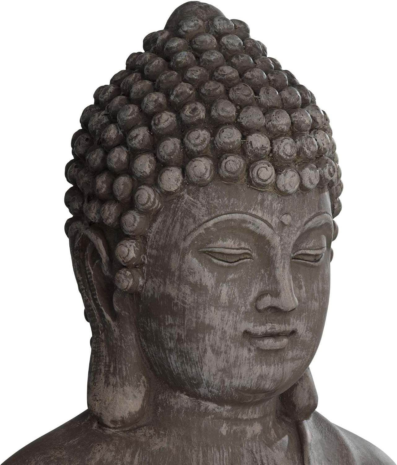 John Timberland Sitting Buddha 29 1/2" High Sandstone Outdoor Statue | Sculpture Zen Asian Japanese Garden Decor Front Porch Patio Yard Outside Home Balcony House Exterior Weathered Light Finish