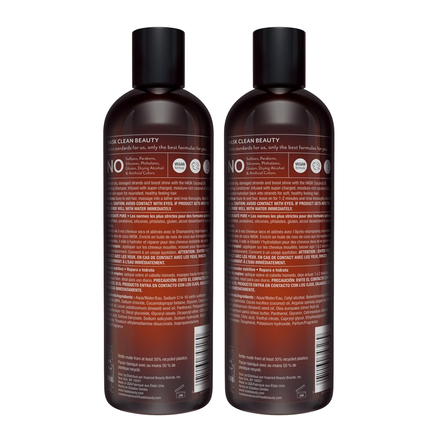 HASK Biotin Boost Thickening Shampoo + Conditioner Set | Adds Fullness, Strengthens, Volumizes, Sulfate-Free, Paraben-Free, Gluten-Free, Color Safe | 12oz each