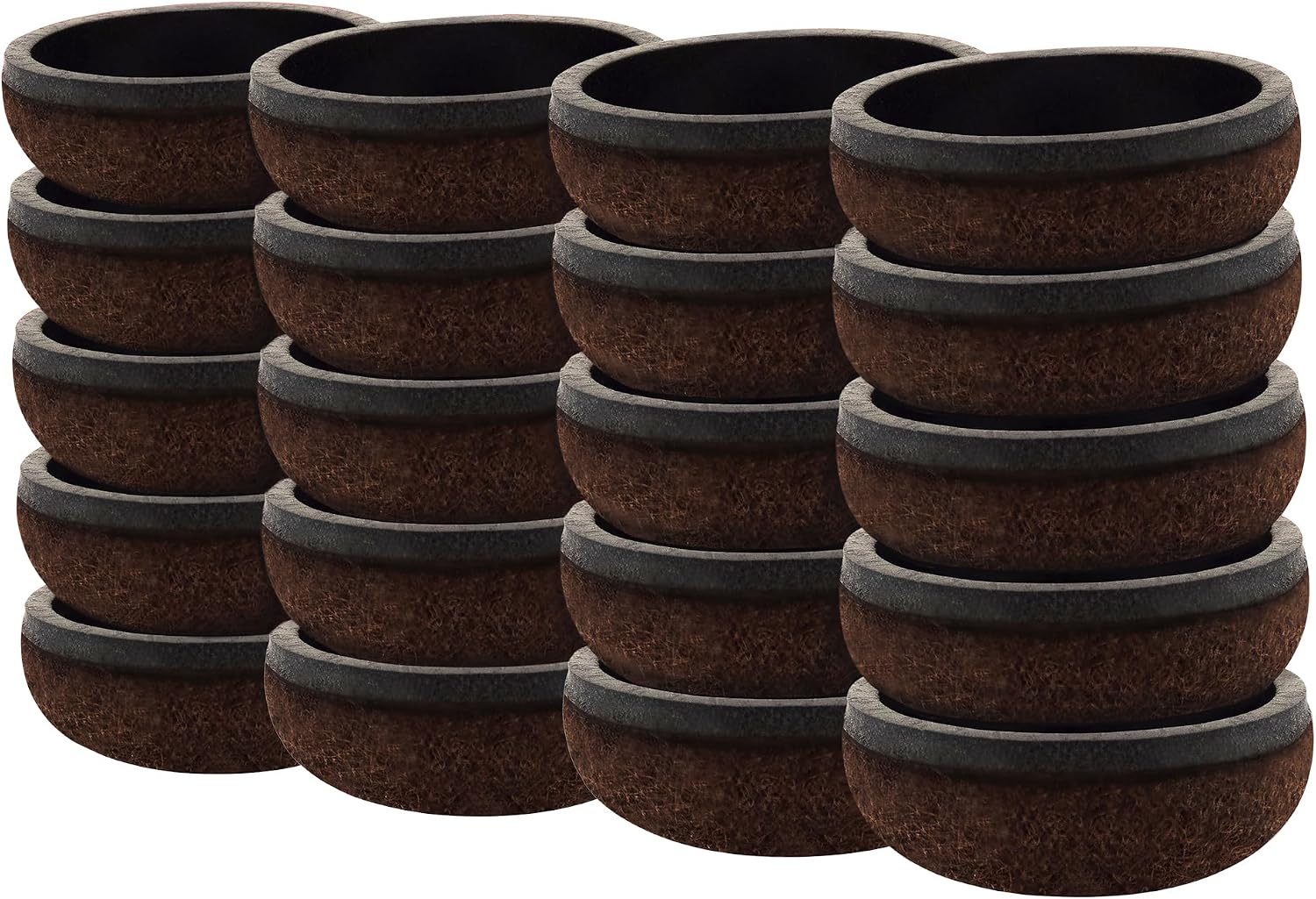 Super Sliders Secure Grip Formed Felt Movers for Furniture to Protect Hard Surfaces, 1.5", Walnut Brown (4 Pack)