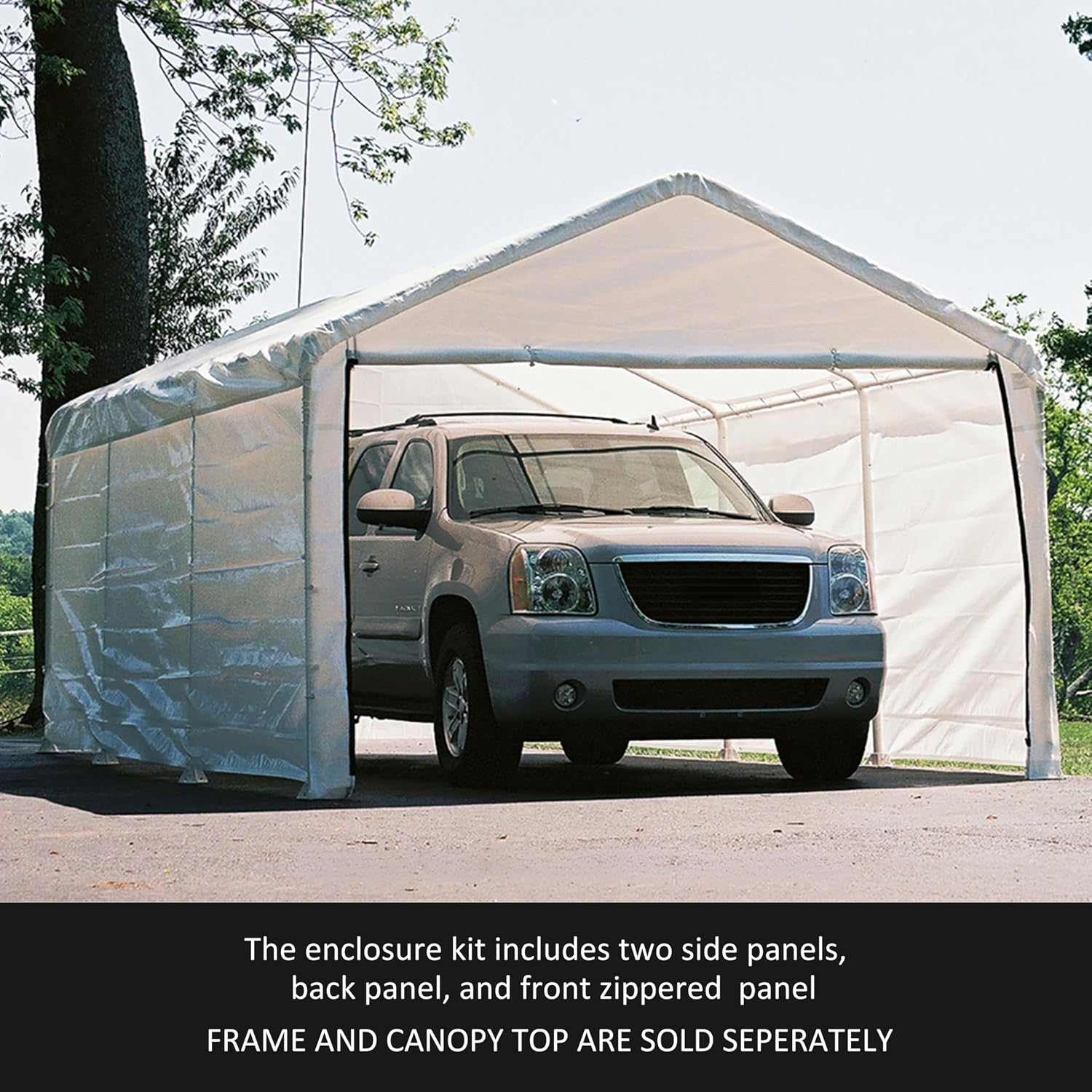 ShelterLogic SuperMax 12 x 20 x 1 ft White Canopy Enclosure Kit (Frame and Canopy Sold Separately)