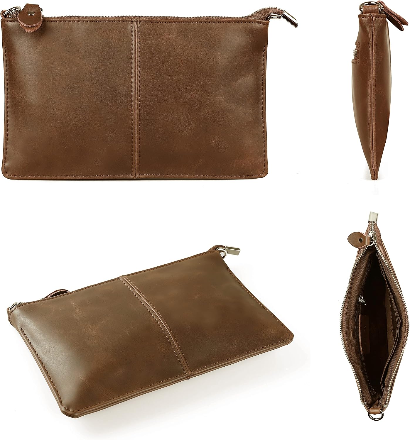 befen Genuine Leather Small Crossbody Bags for Women Wristlet Wallet Purses | Real Leather, RFID Blocking Card Slots, Wristlet Strap, Clutch Purse, Fit iPhone 17 Pro Max, Leather Handbags