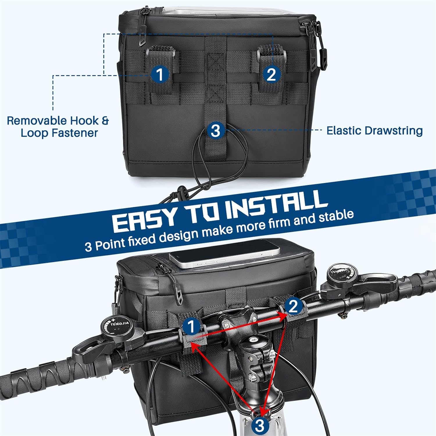 WOTOW Bike Handlebar Bag, Waterproof & with Sensitive Touch Screen, 3.5L