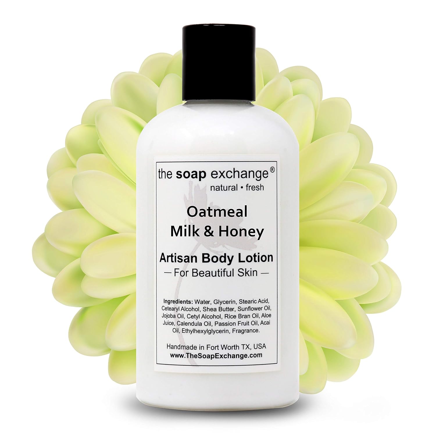 The Soap Exchange Body Lotion - Strawberries & Champagne Scent - Hand Crafted 8 fl oz / 240 ml Natural Artisan Skin Care for Hand, Face, & Body, Moisturize, Hydrate, & Protect. Made in the USA.