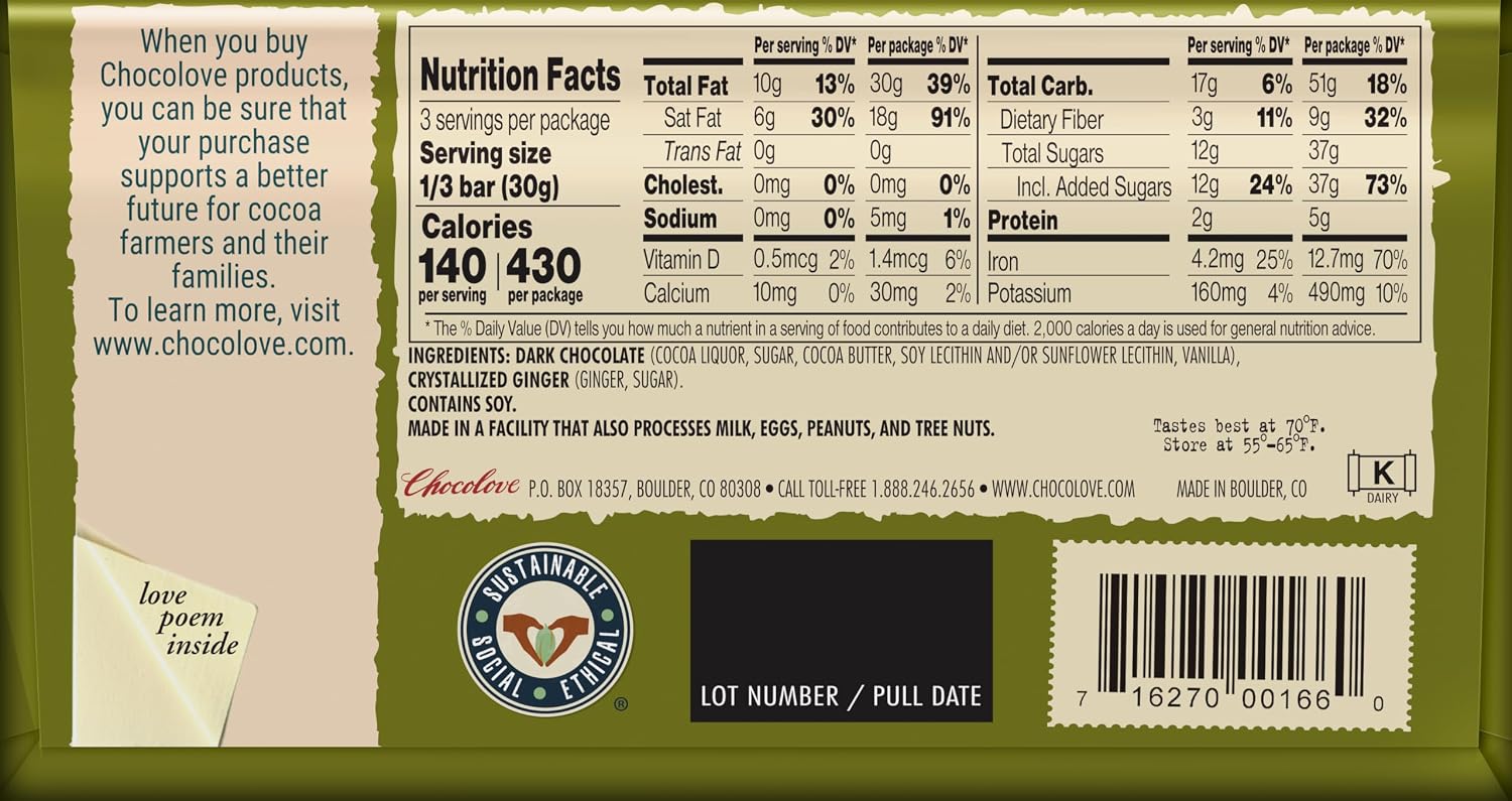 Chocolove - Extra Strong Dark Chocolate Bar - 3.2 oz.