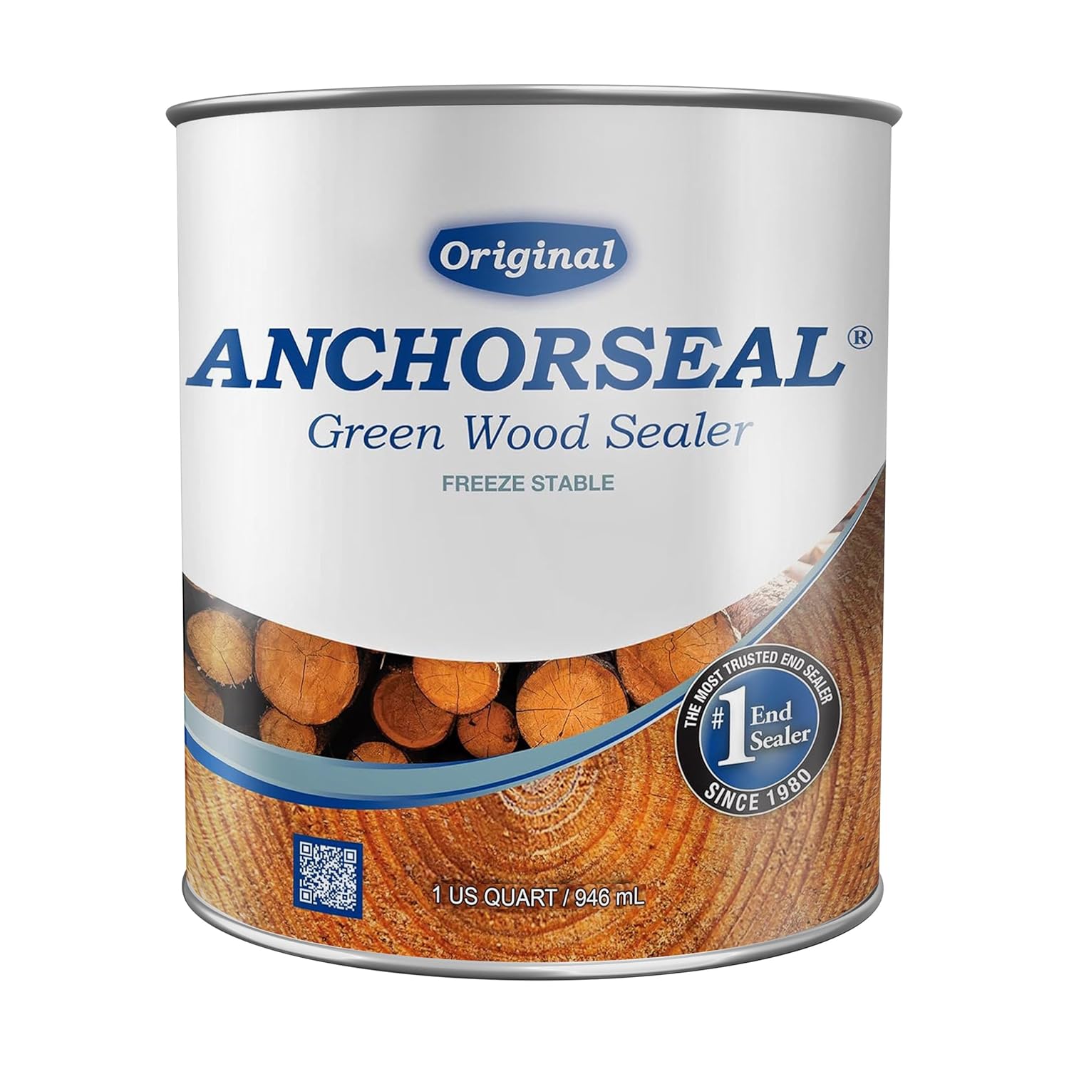 ANCHORSEAL Classic Log and Lumber End Sealer, Prevents Checking, 1 Quart | Water Based Wax Emulsion, Prevents up to 90% of Checking, Drying Splits Prevention, Hardwood & Softwood Compatible