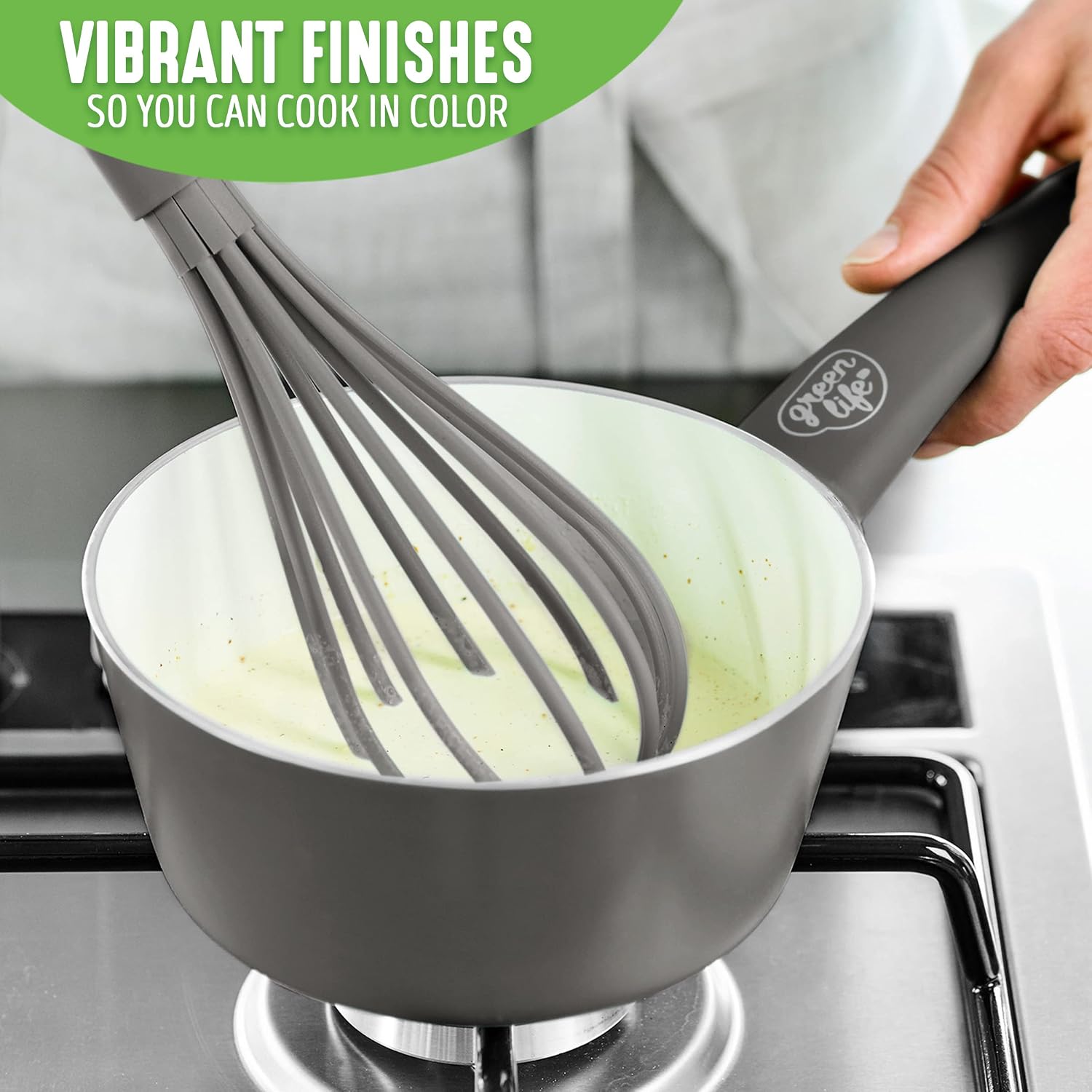 GreenLife Soft Grip 1QT and 2QT Saucepan Set, Healthy Ceramic Nonstick, Non Toxic PFAS & PFOA-Free, Dishwasher Safe, Glass Lids, Stay-Cool Handles, Easy Clean Cookware, Kitchen Essentials, Turquoise