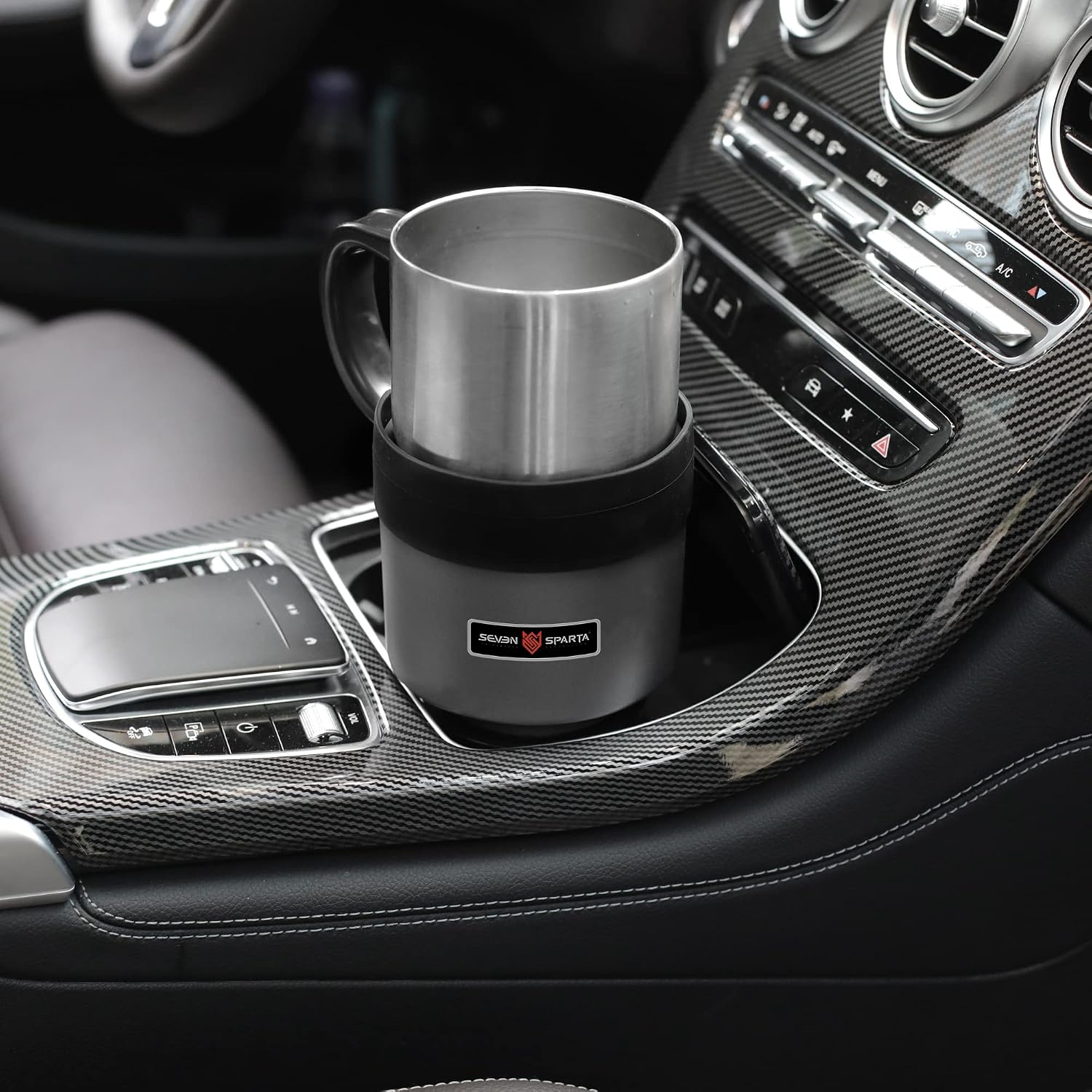 SEVEN SPARTA Car Cup Holder Expander for 32-40oz Large Bottles & Tumblers