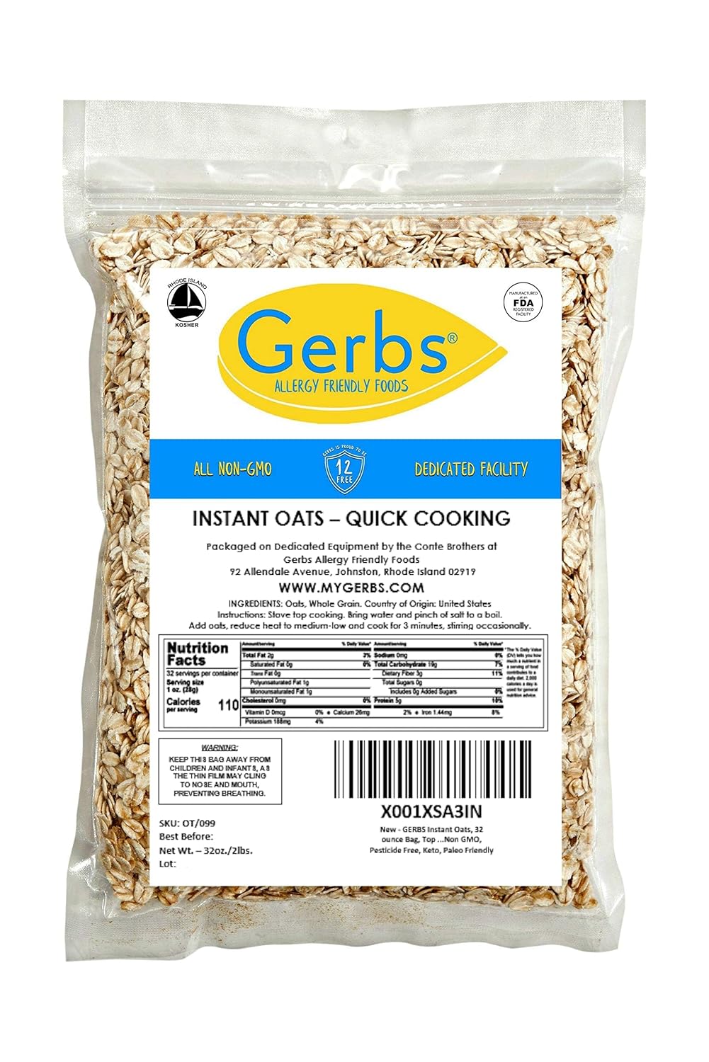 Gerbs Super 5 Seed Granola 2 lbs. | Small Batch, No Additives | Crunchy 5-Seed Blend: Pumpkin, Sunflower, Chia, Hemp & Flax | Top 14 Allergen-Free