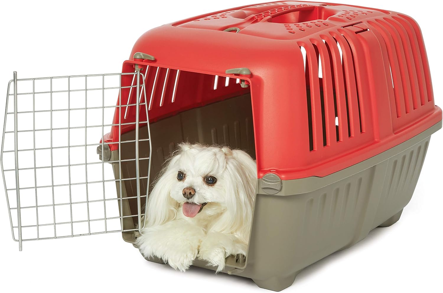 Spree by MidWest 19-Inch Travel Carrier, Blue, Fits Pets up to 10 lbs | Hard-Sided Pet Carrier, Steel Door, Ventilated Design, Locking Tabs, Easy Assembly
