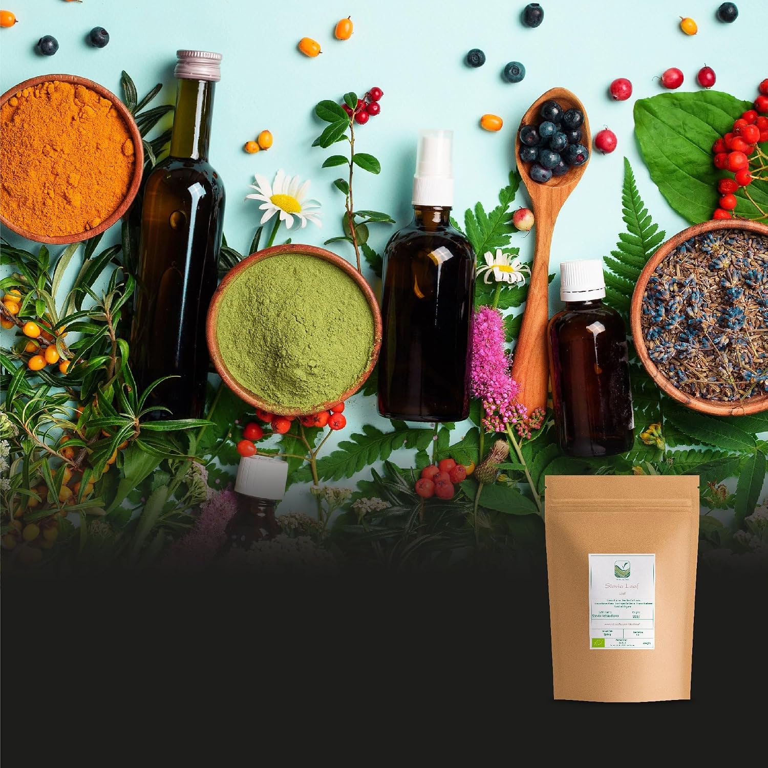 Organic Stevia Leaves Whole Dried Sweet Herb - Tea and Sweetening