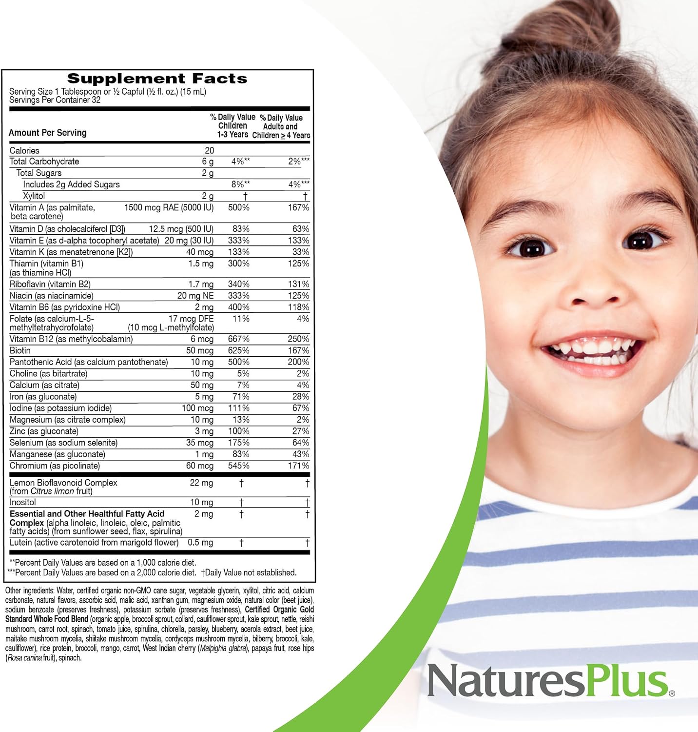 NaturesPlus Animal Parade Gold Children's Liquid Multivitamin, 16 fl oz - Natural Tropical Berry Flavor - Immune Support Supplement - Gluten Free, Vegan - 32 Servings