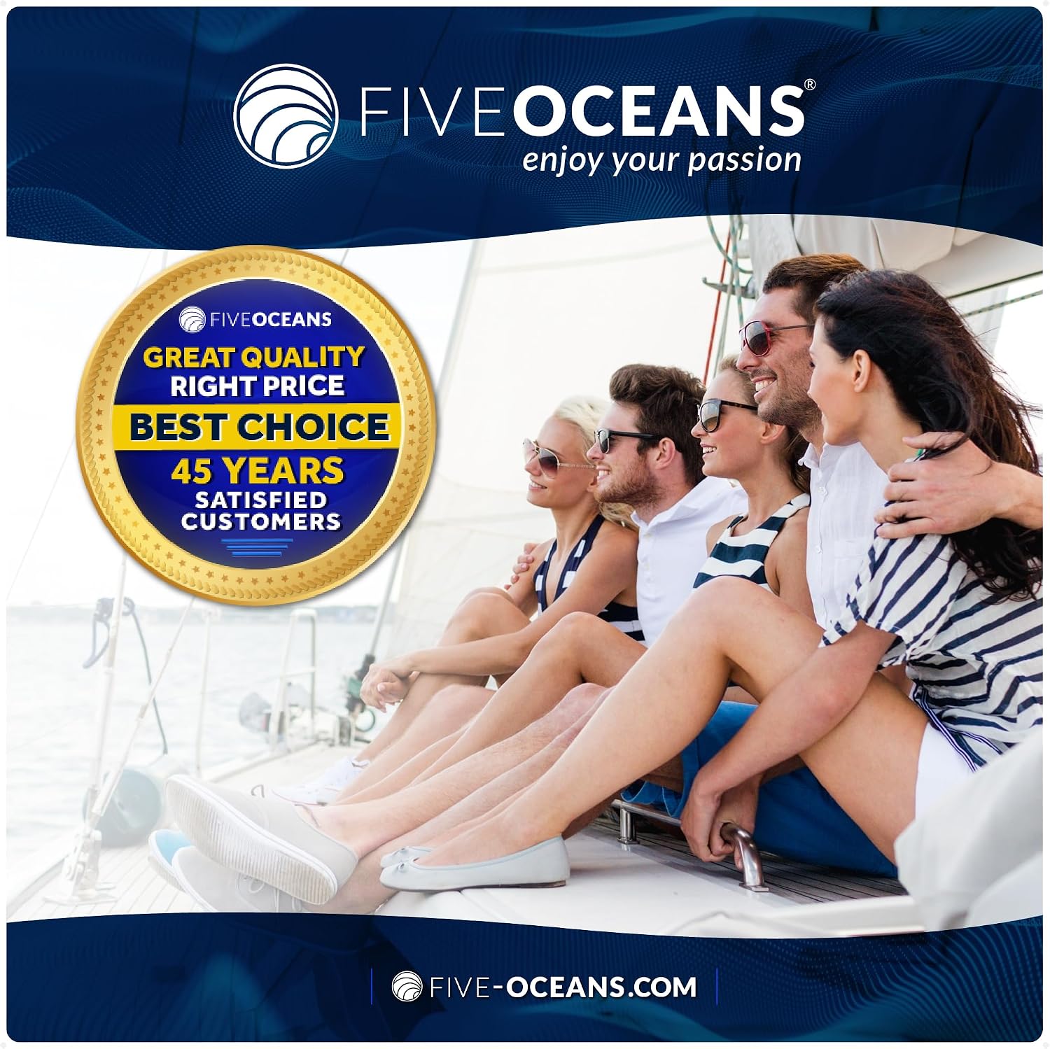 Five Oceans Hydrofoil for Outboard Motor, Hydro-Stabilizer for Outboards and Stern Drive Up to 200HP, Black - FO1882
