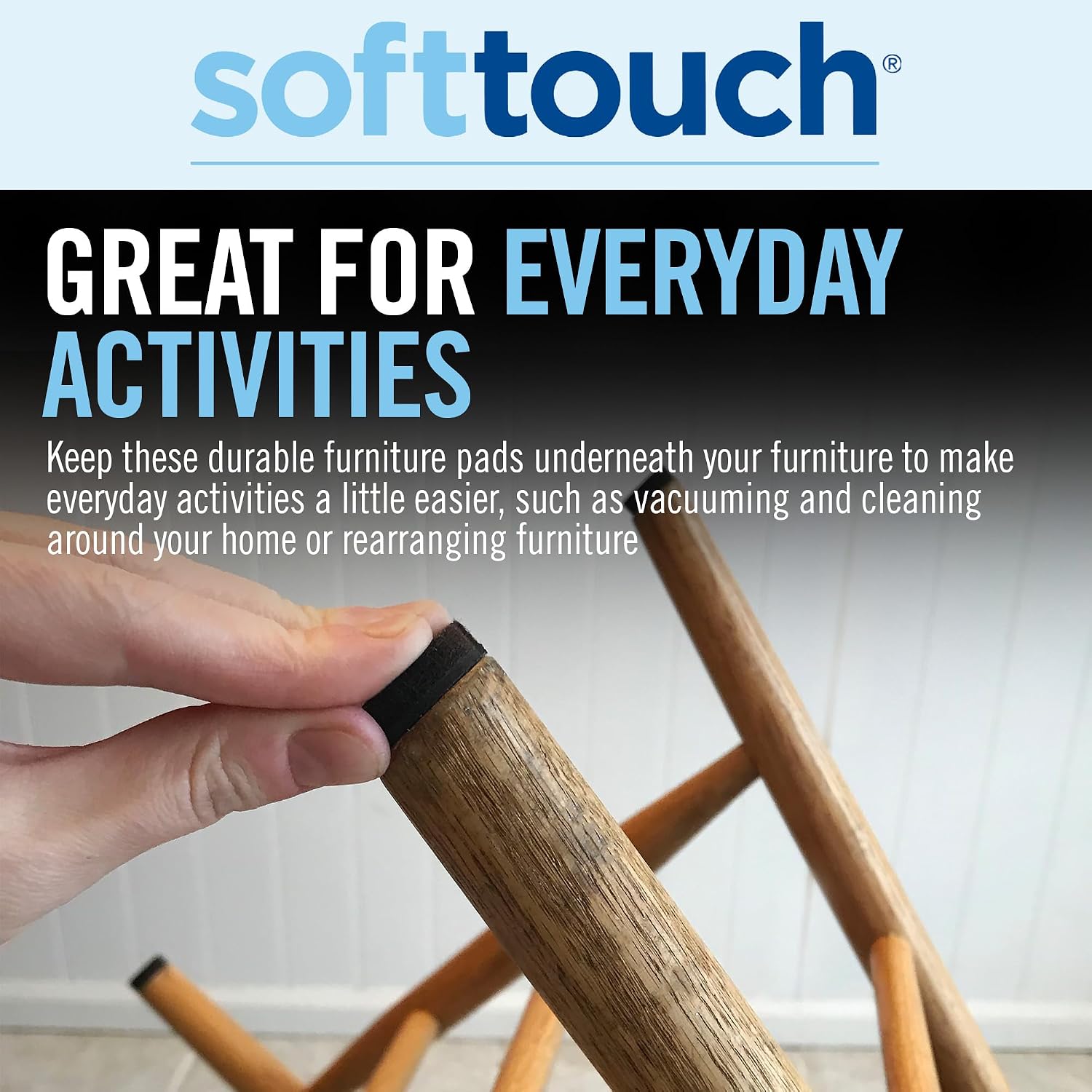 softtouch 1 1/2" Round Heavy Duty Felt Furniture Pads for Hardwood, Brown (24 Pack)