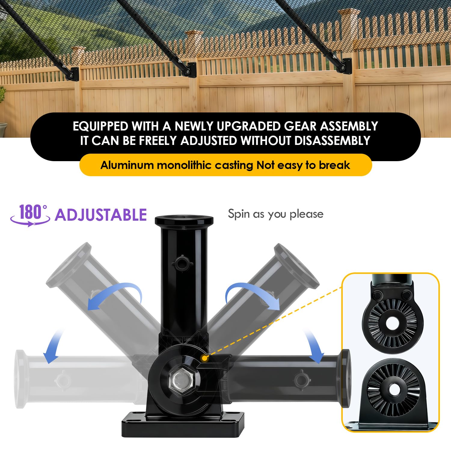 Cat Fence Extension & Conversion Kit | 30-Inch Height, 50-Foot, Wood, Metal, Vinyl & Brick Fences, Durable Polyethylene, Easy Install, Complete Set