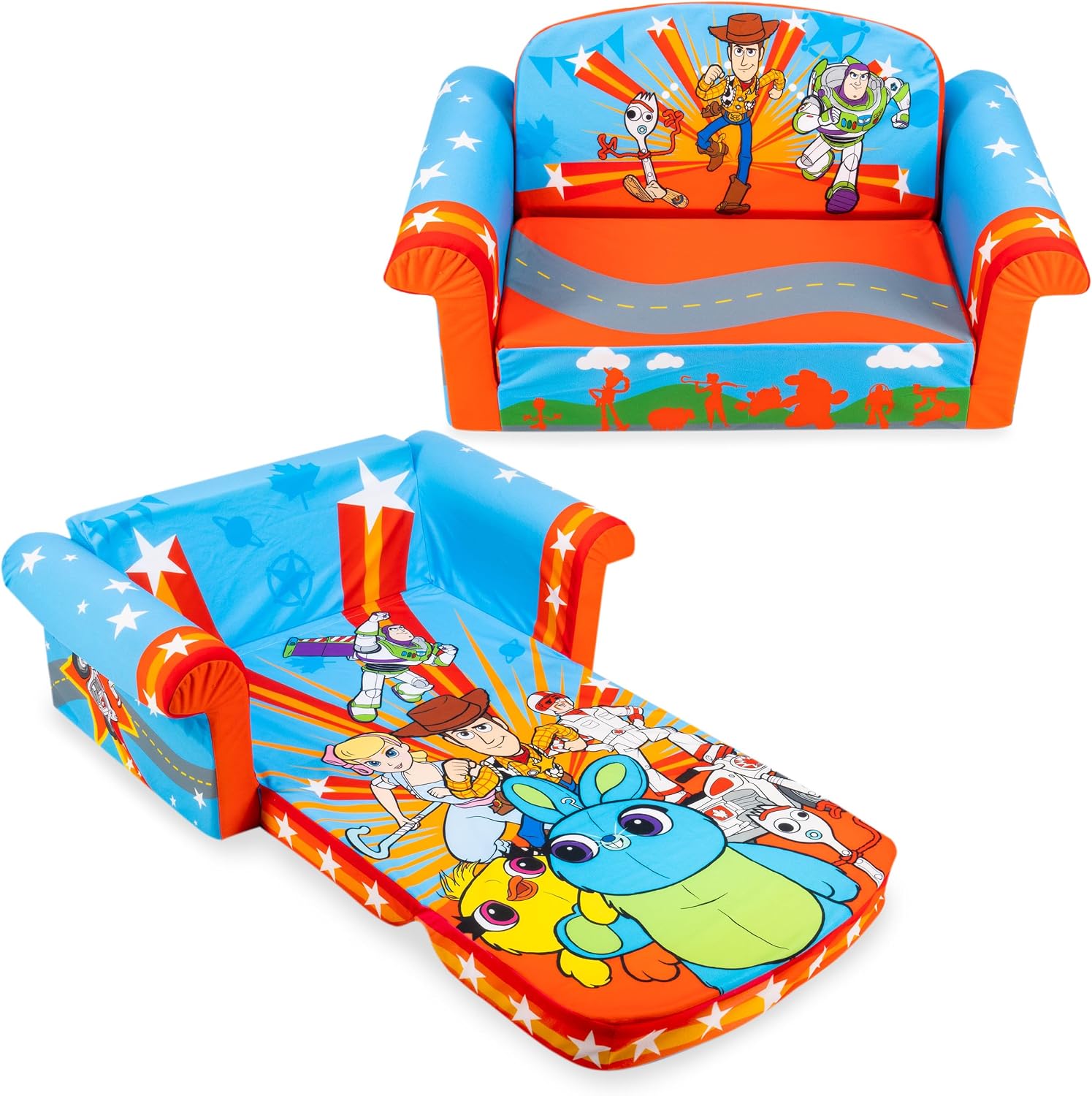 Marshmallow Furniture, Children's 2 in 1 Flip Open Foam Sofa, Minnie Mouse, by Spin Master | Pullout Foam Sleeper for Folding Lounging, Sitting, and Napping for Toddlers & Kids, Bedroom and Playroom Use