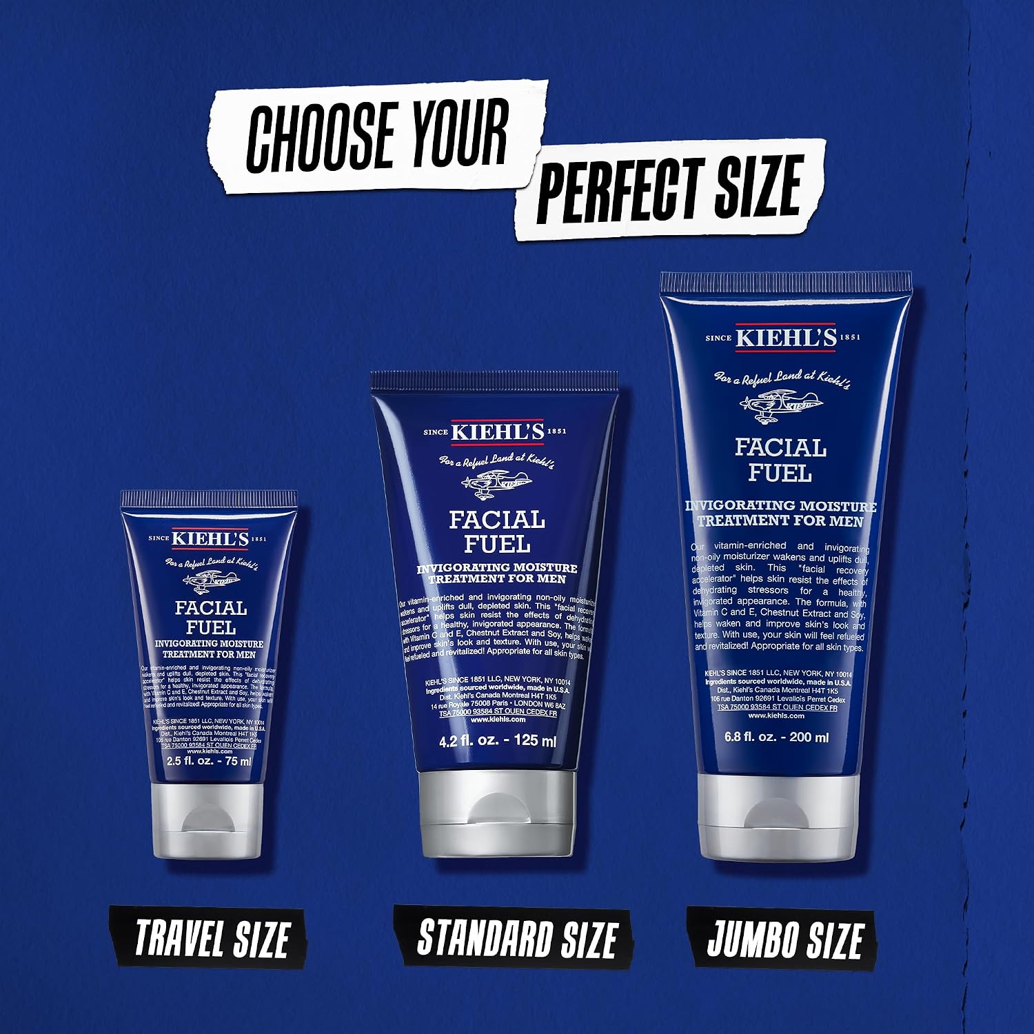 Kiehl's - Facial Fuel Men's Energizing Moisturizer | Men's Daily Face Moisturizer to Revive Skin - With Vitamin Cg & Caffeine - Fast Absorbing & Non-Greasy