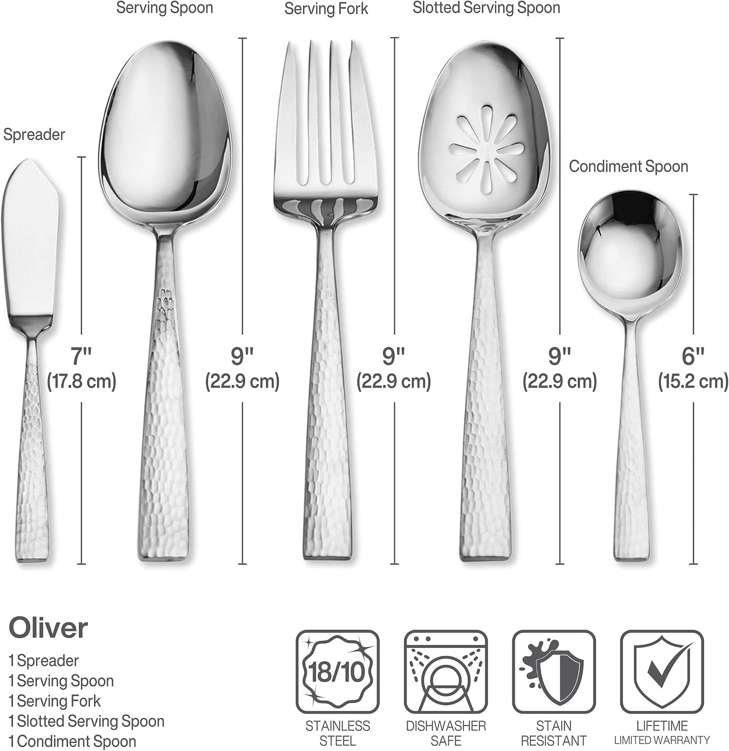 Mikasa, Virtuoso Frost Flatware Service for 12, 65 Piece Set, 18/10 Stainless Steel, Silverware Set with Serving Utensils