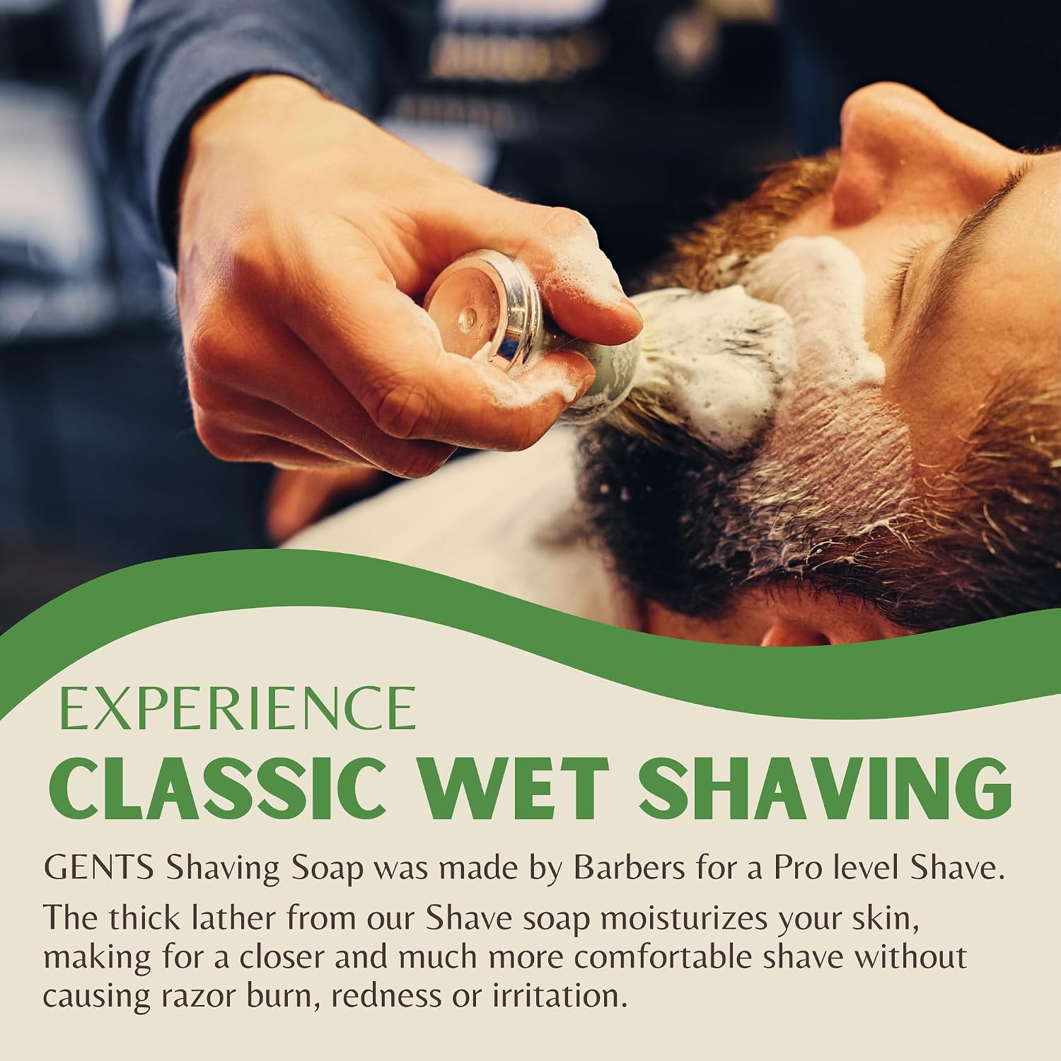 GENTS Men’s Shave Soap, 97% Natural Cedar Pine Scent, Rich Lather Wet Shaving, Traditional Shaving Soap for Men, 3oz Puck