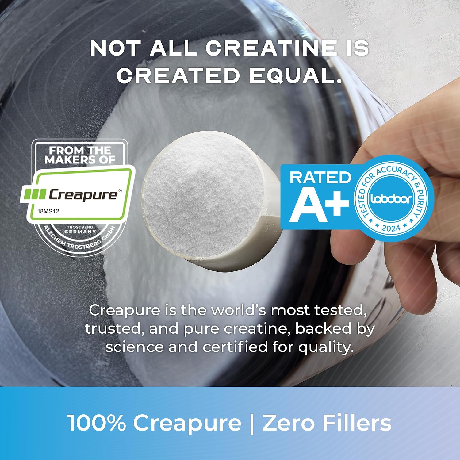 Muscle Feast Creapure Creatine Monohydrate Powder, Unflavored (300g) | Vegan, Non-GMO, Keto Friendly Mass Gainer, Muscle Recovery Supplement & Trusted Creatine for Muscle Growth, Creatine Powder