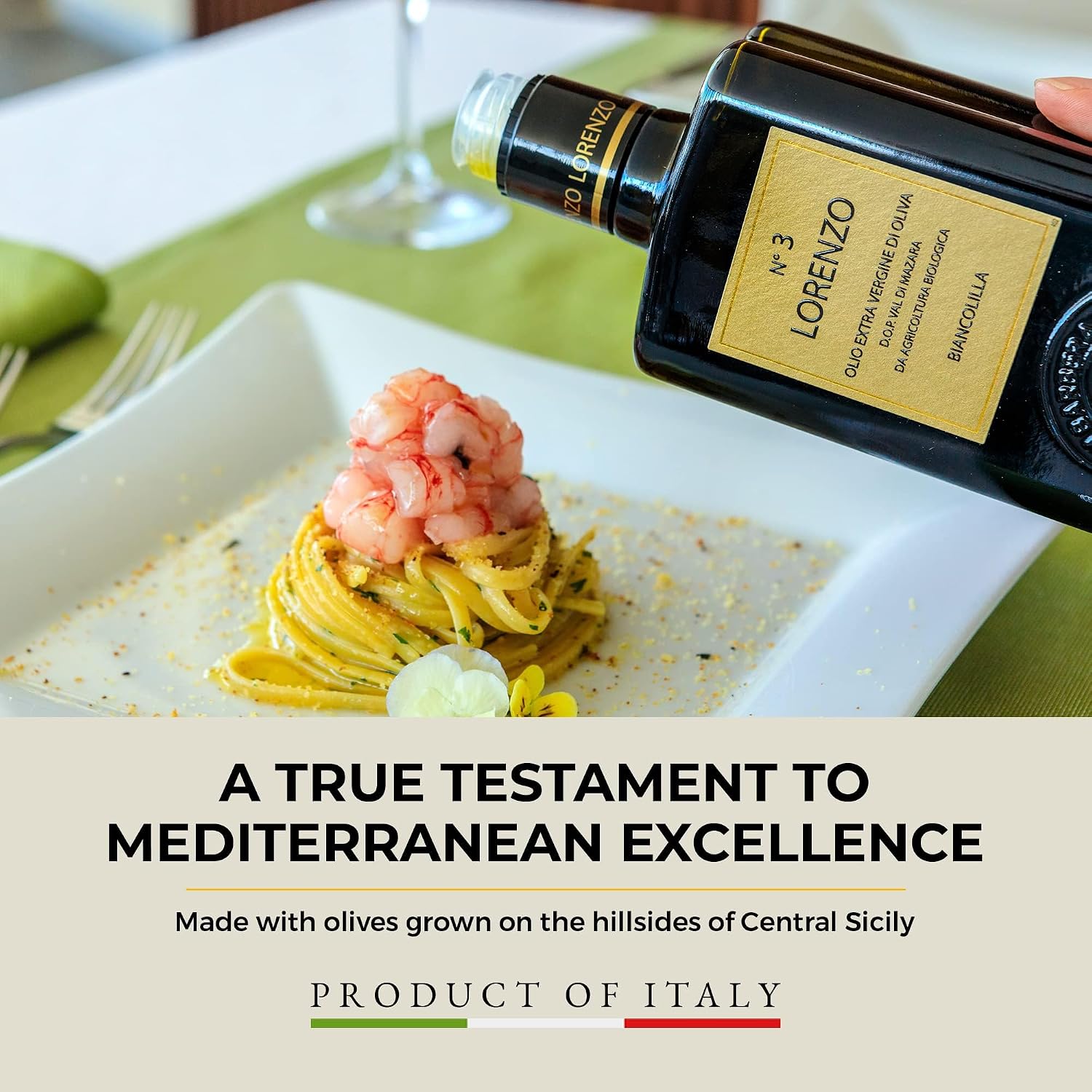 Barbera Lorenzo N° 3 Organic Extra Virgin Olive Oil PDO Val di Mazara, Fruity, Cold Extracted Authentic Sicilian Olive Oil