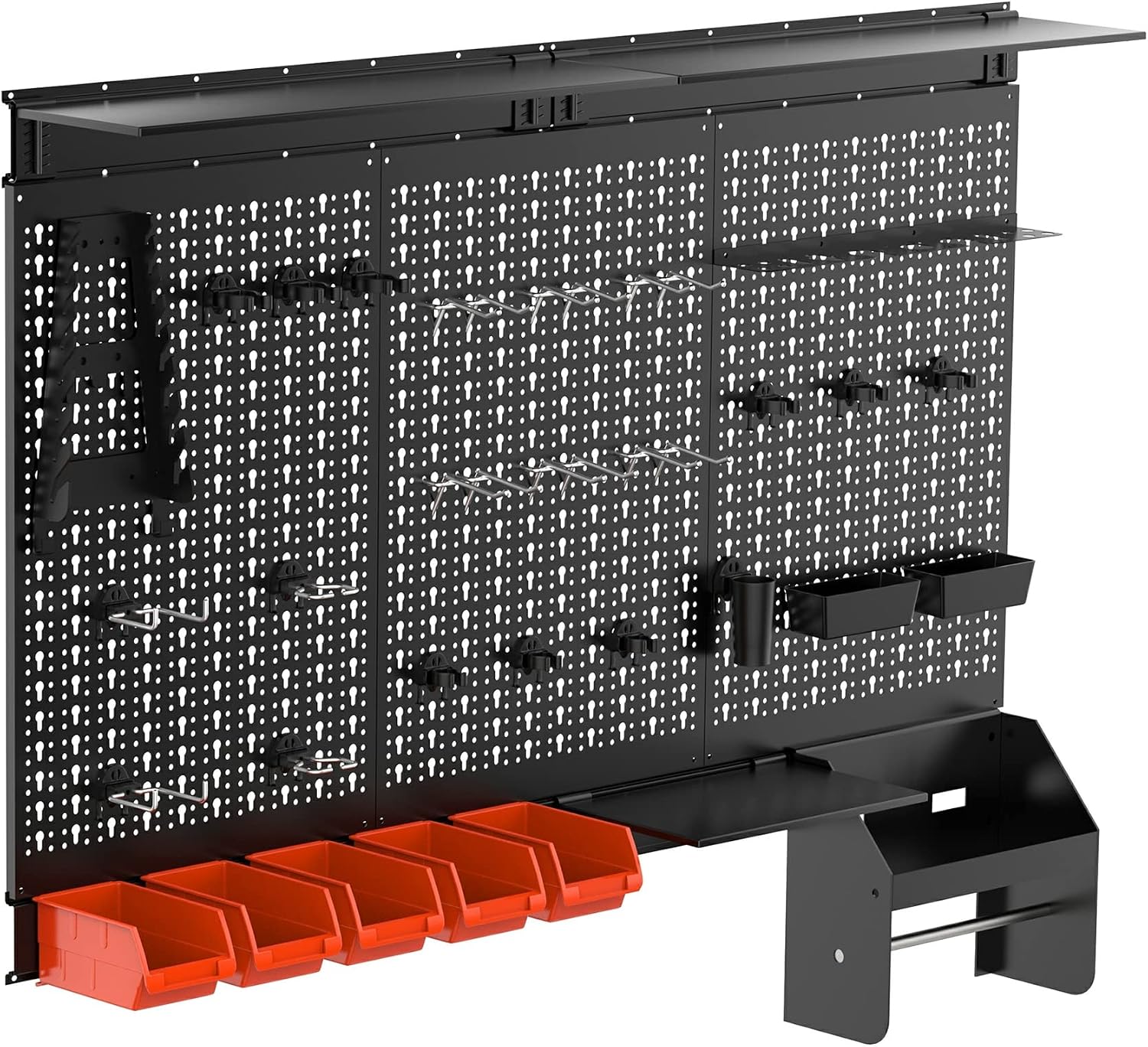 TORACK Pegboard Wall Organizer Kit 48x24 in, Garage Metal Tool Pegboard