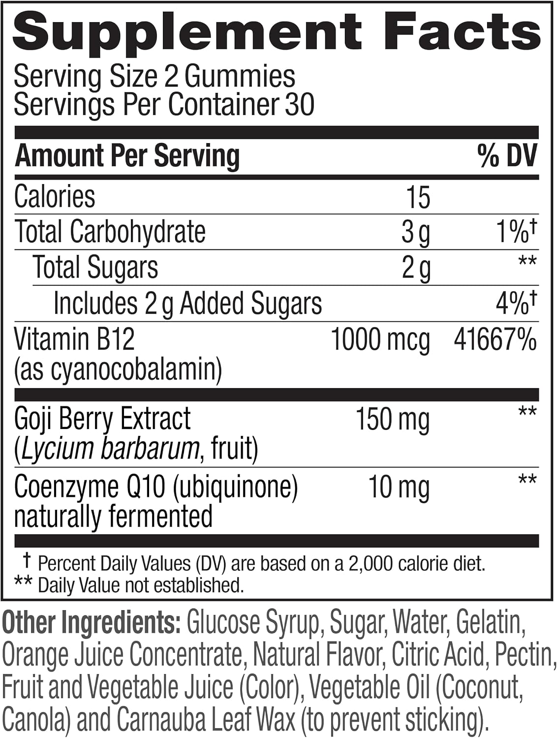 OLLY Daily Energy Gummy,Vitamin B12, CoQ10, Goji Berry - 60 Count