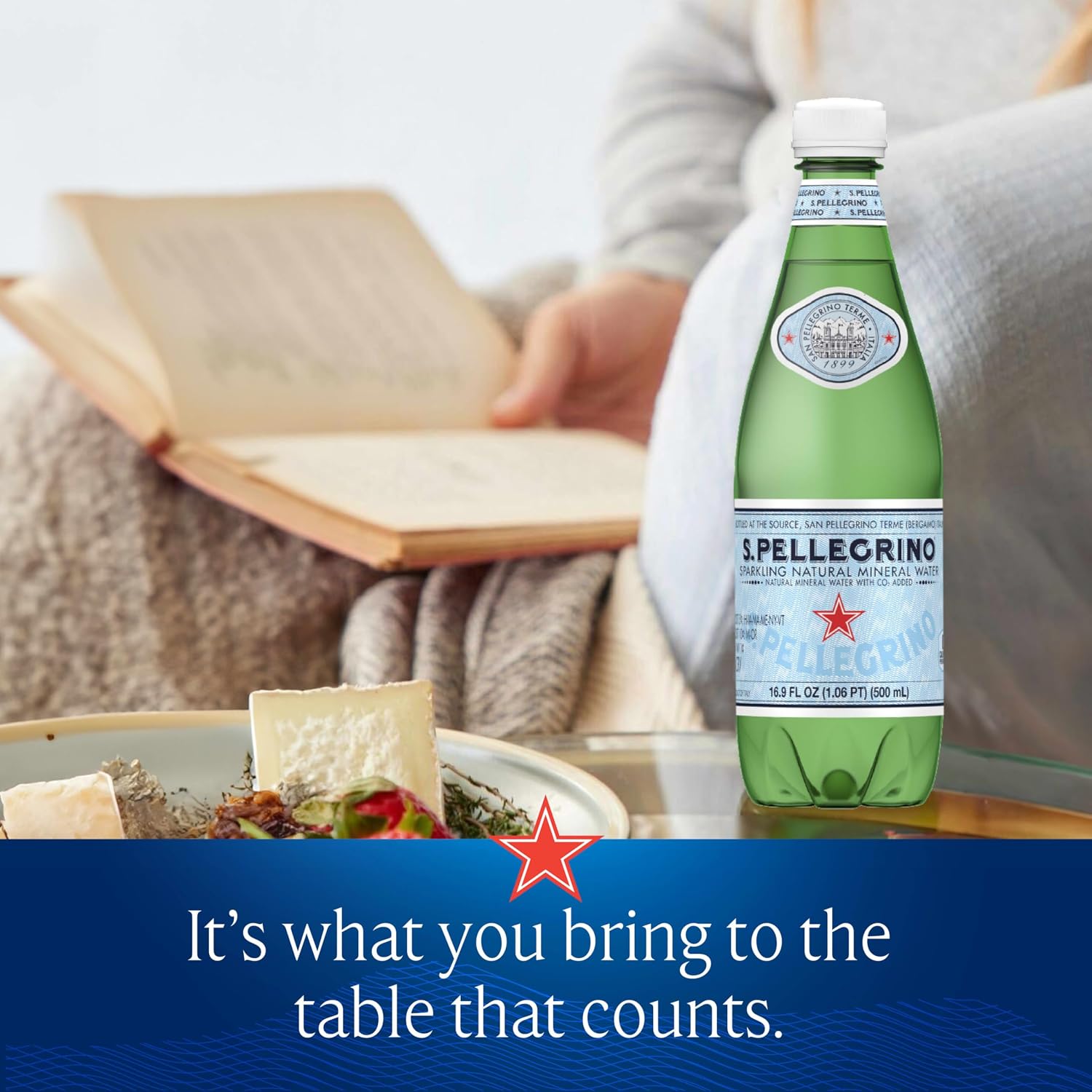 S.Pellegrino Sparkling Natural Mineral Water, Plastic Bottles, 16.9 Fl Oz (Pack of 12)