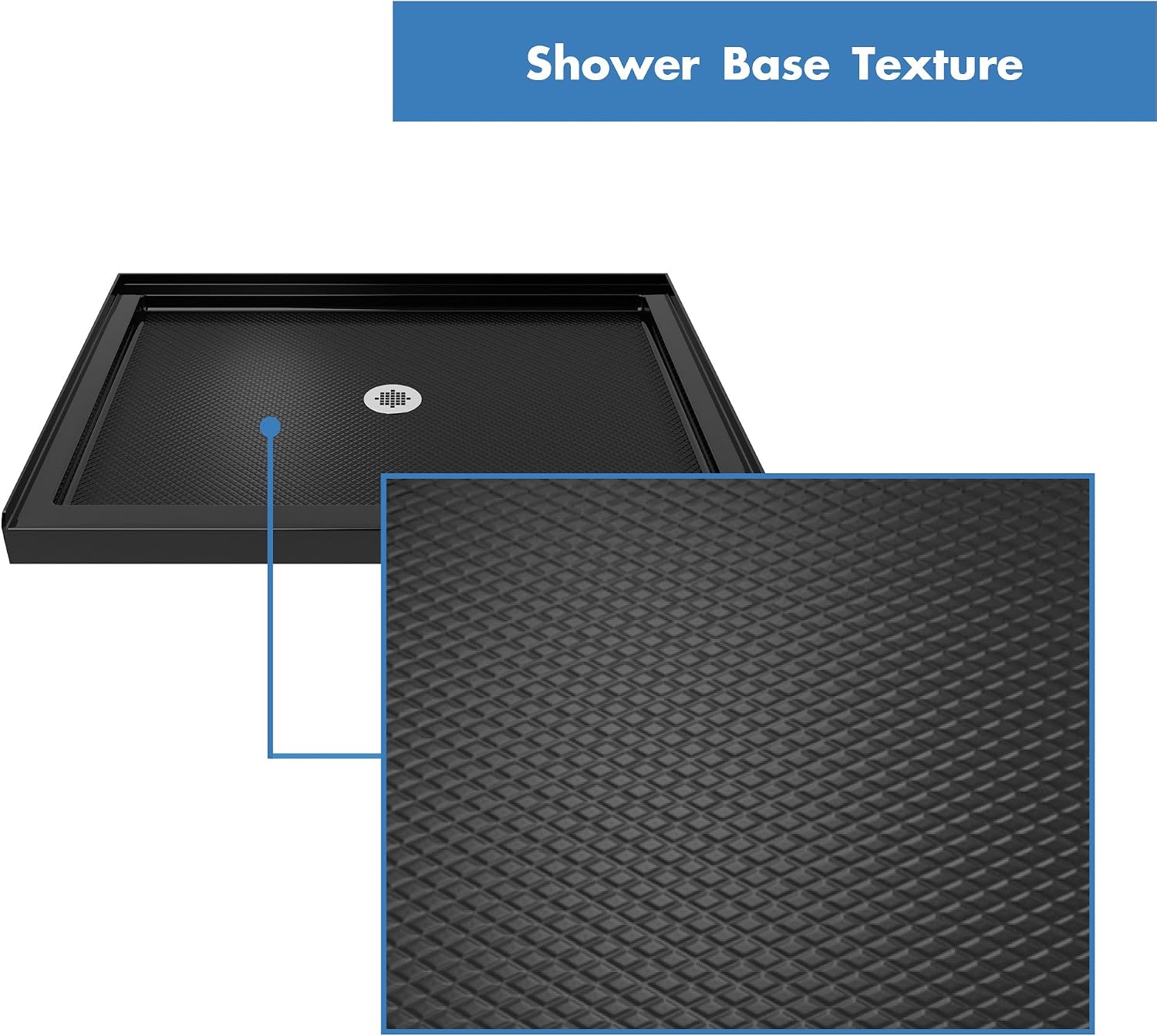 DreamLine SlimLine 32 in. D x 32 in. W x 2 3/4 in. H Center Drain Single Threshold Shower Base in White, DLT-1132320