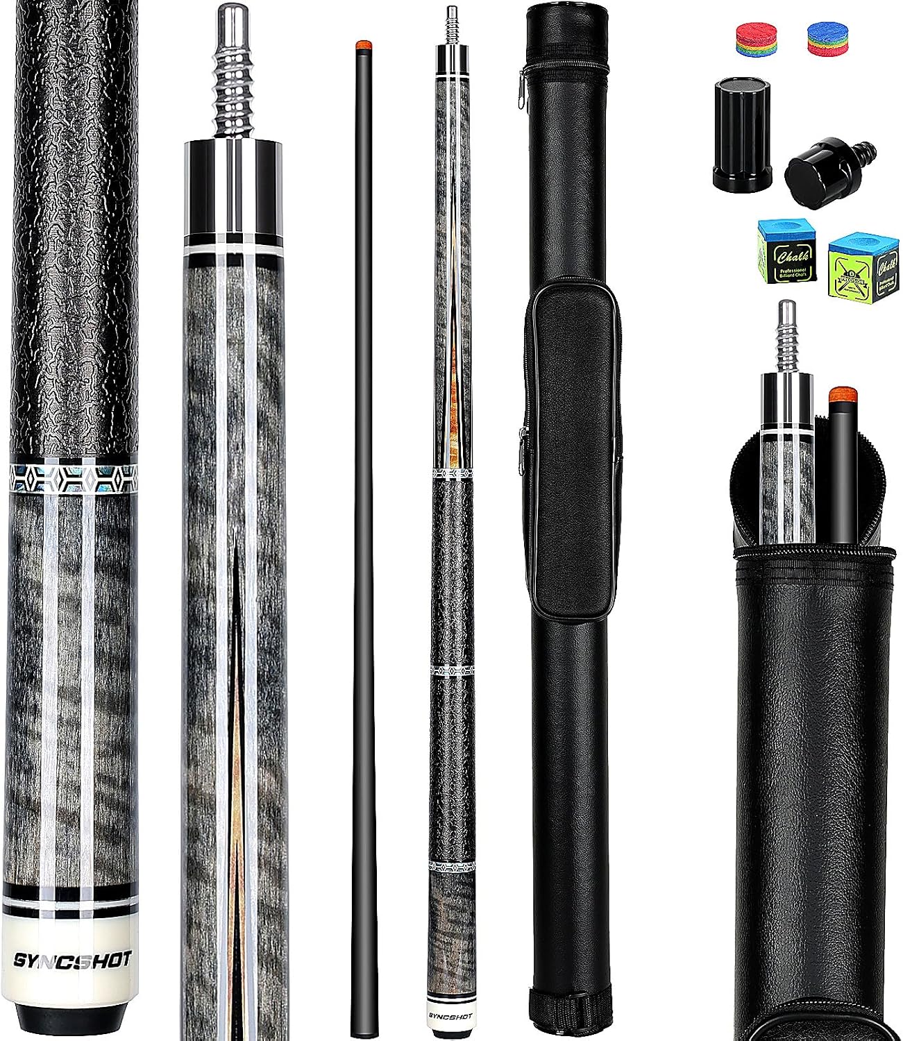 Carbon Fiber Pool Cue Stick 58" Professional Pool Sticks for Adults Full Carbon Technology Tacos De Billiar Low Deflection Billiard Pool Table Cues 3 Colors Available
