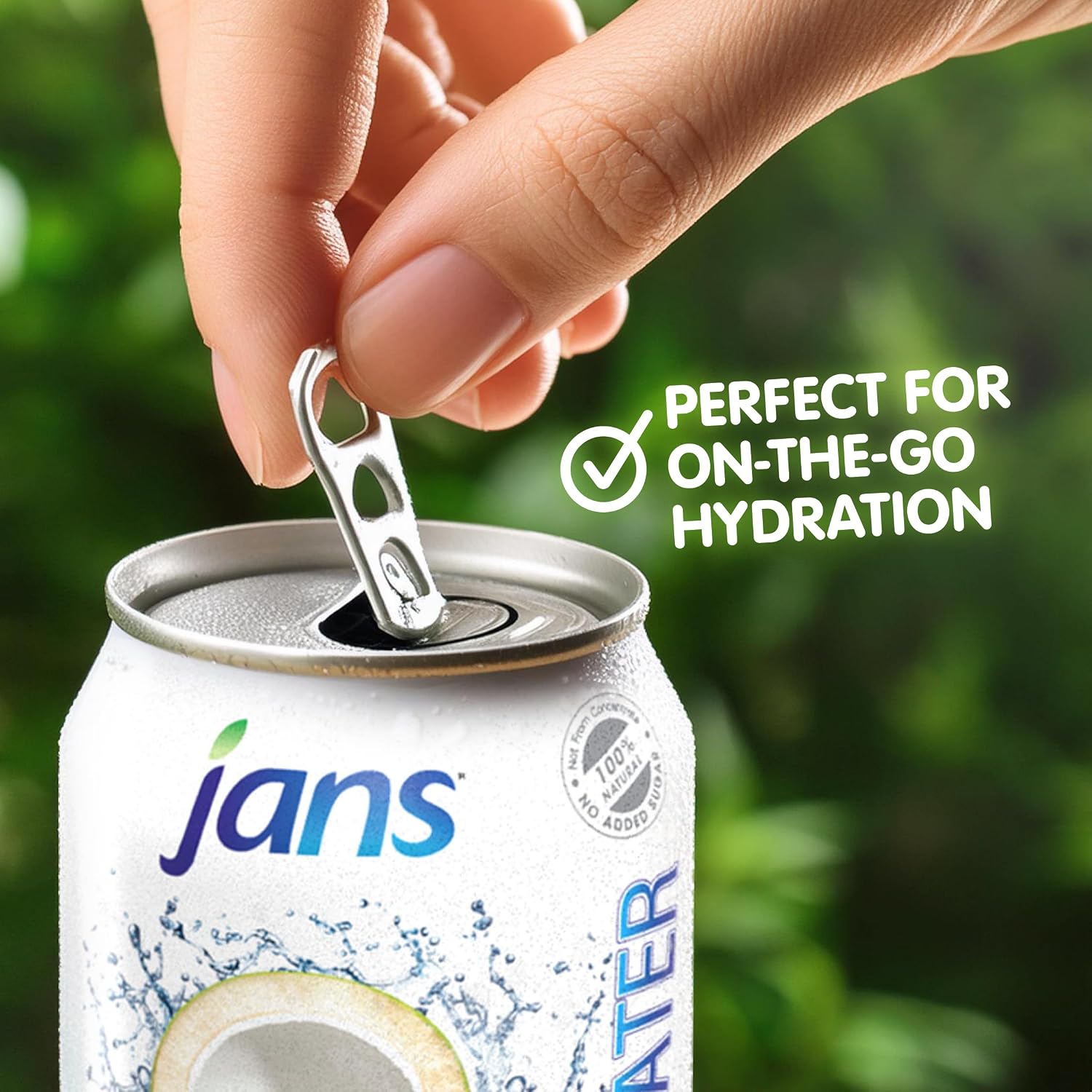 Jans 100% Coconut Water With Pulp, Unsweetened, 16.57 Fl Oz, Pack of 12